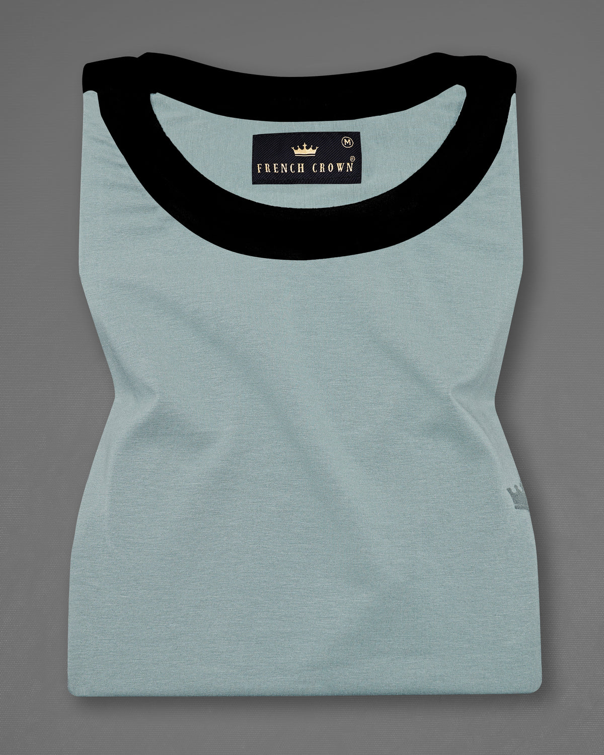 Mountain Mist Green with Black Hand-Painted Organic Cotton T-Shirt TS009-W03-S, TS009-W03-M, TS009-W03-L, TS009-W03-XL, TS009-W03-XXL