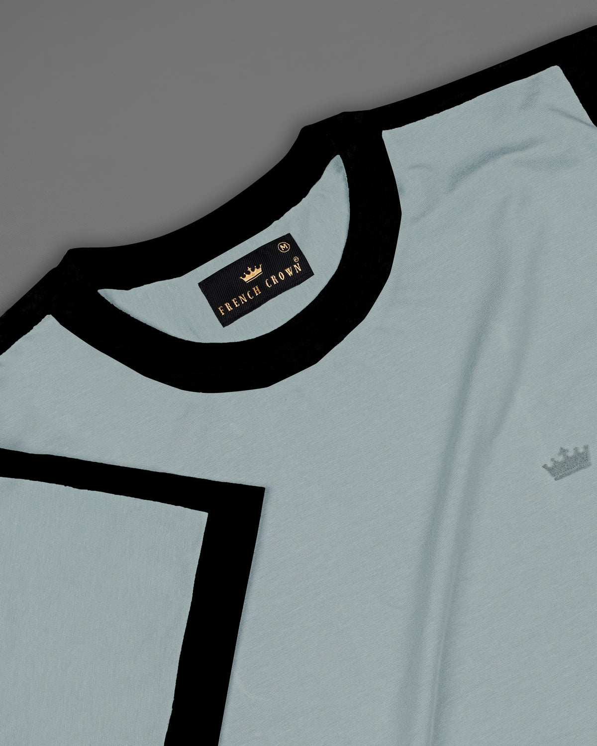 Mountain Mist Green with Black Hand-Painted Organic Cotton T-Shirt TS009-W03-S, TS009-W03-M, TS009-W03-L, TS009-W03-XL, TS009-W03-XXL