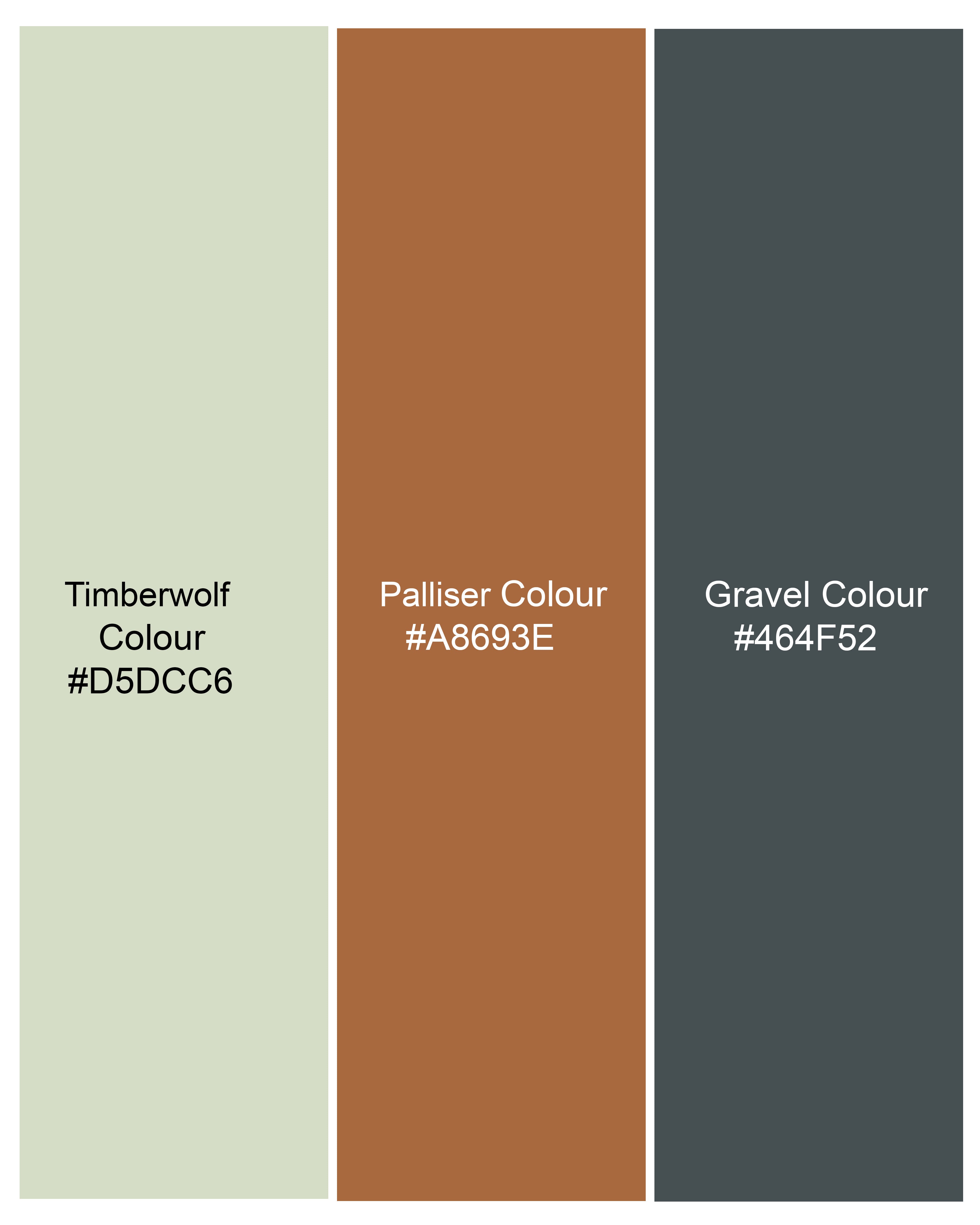 Timberwolf Green Embroidered Organic Designer T-shirt TS027-W03-S, TS027-W03-M, TS027-W03-L, TS027-W03-XL, TS027-W03-XXL