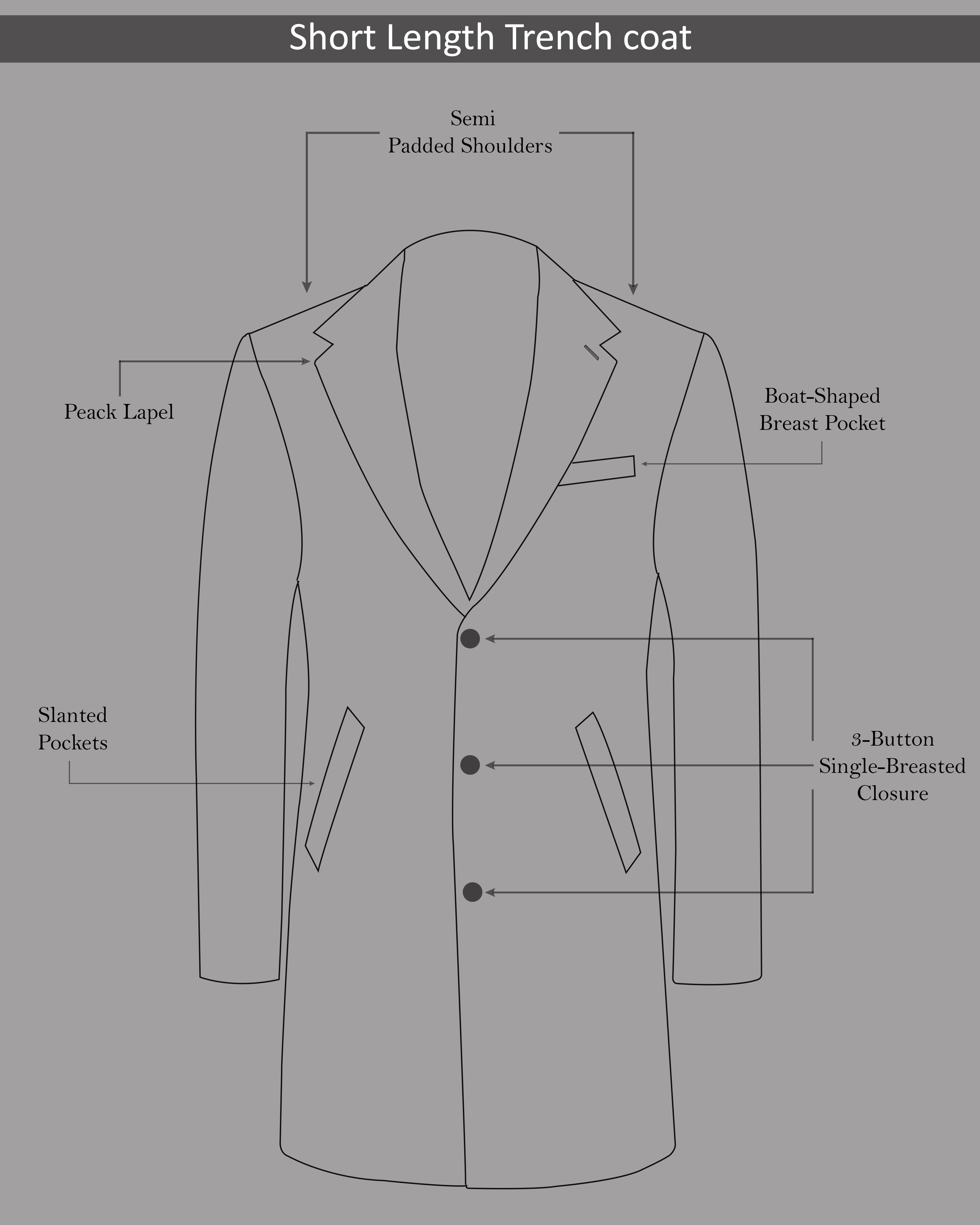 Black and White Houndstooth Trench Coat