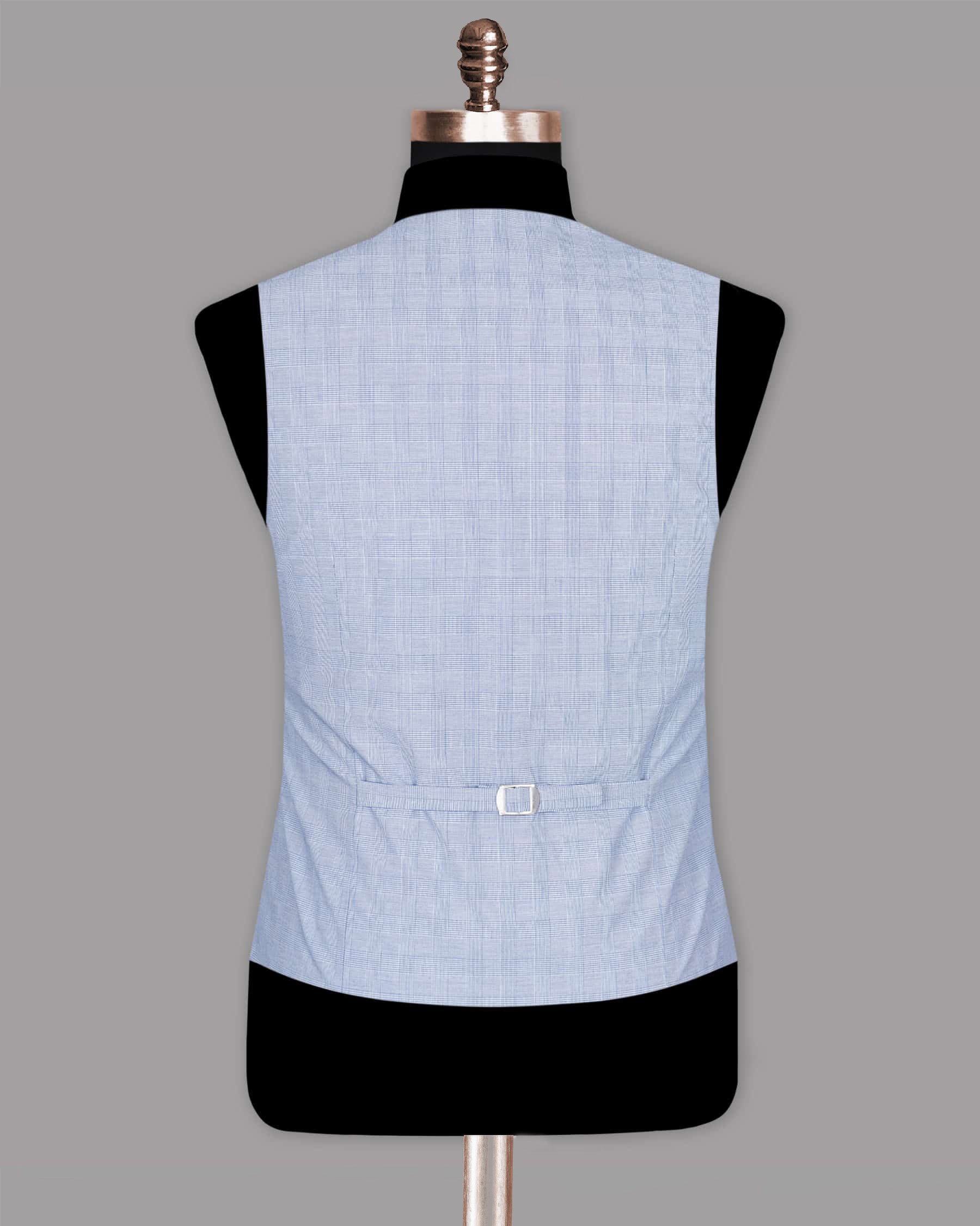 Casper Sky Tonal Plaid Waistcoat