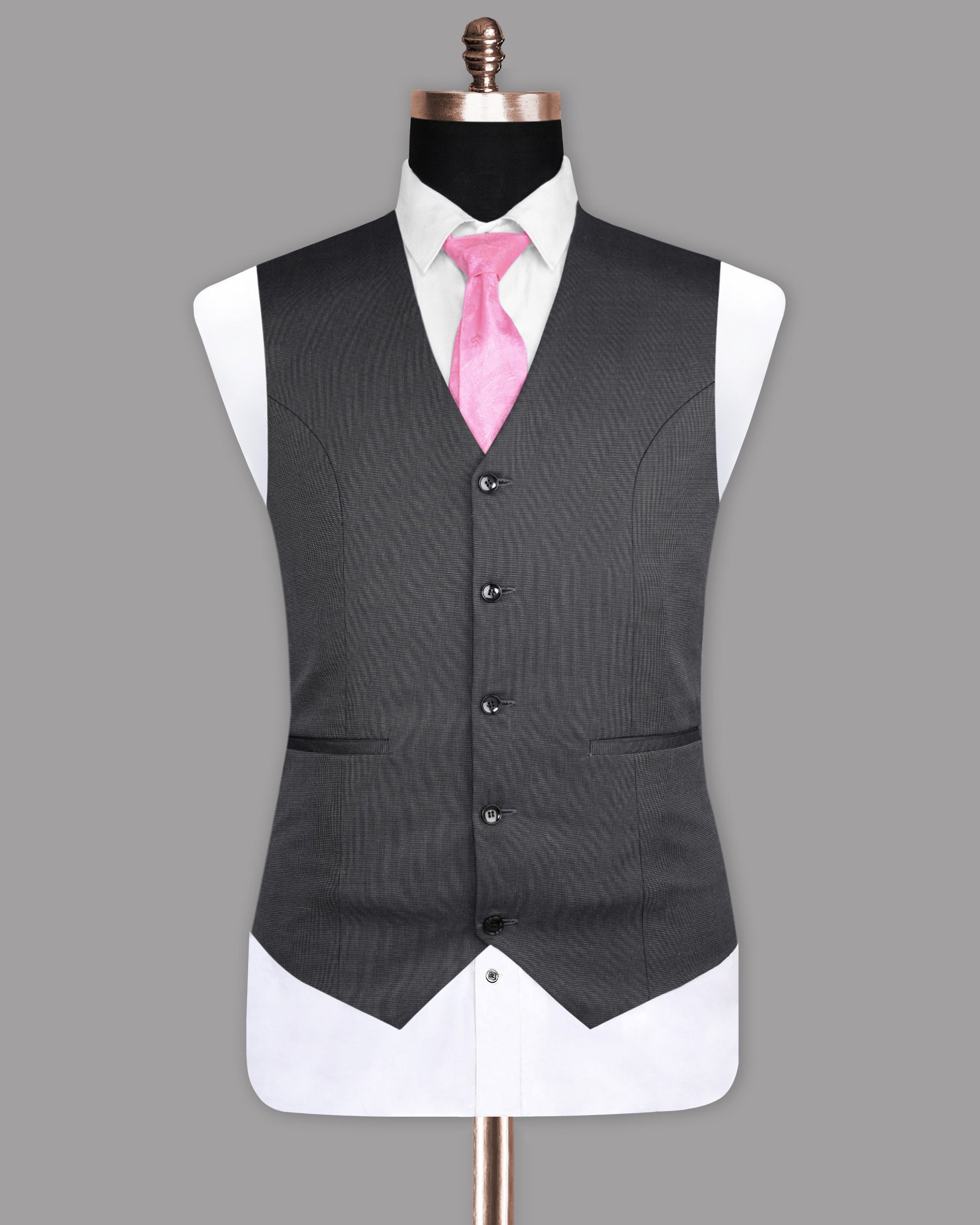 Abbey Gray Micro Textured Wool Waistcoat V1036-54, V1036-50, V1036-48, V1036-36, V1036-38, V1036-44, V1036-46, V1036-52, V1036-58, V1036-60, V1036-40, V1036-42, V1036-56