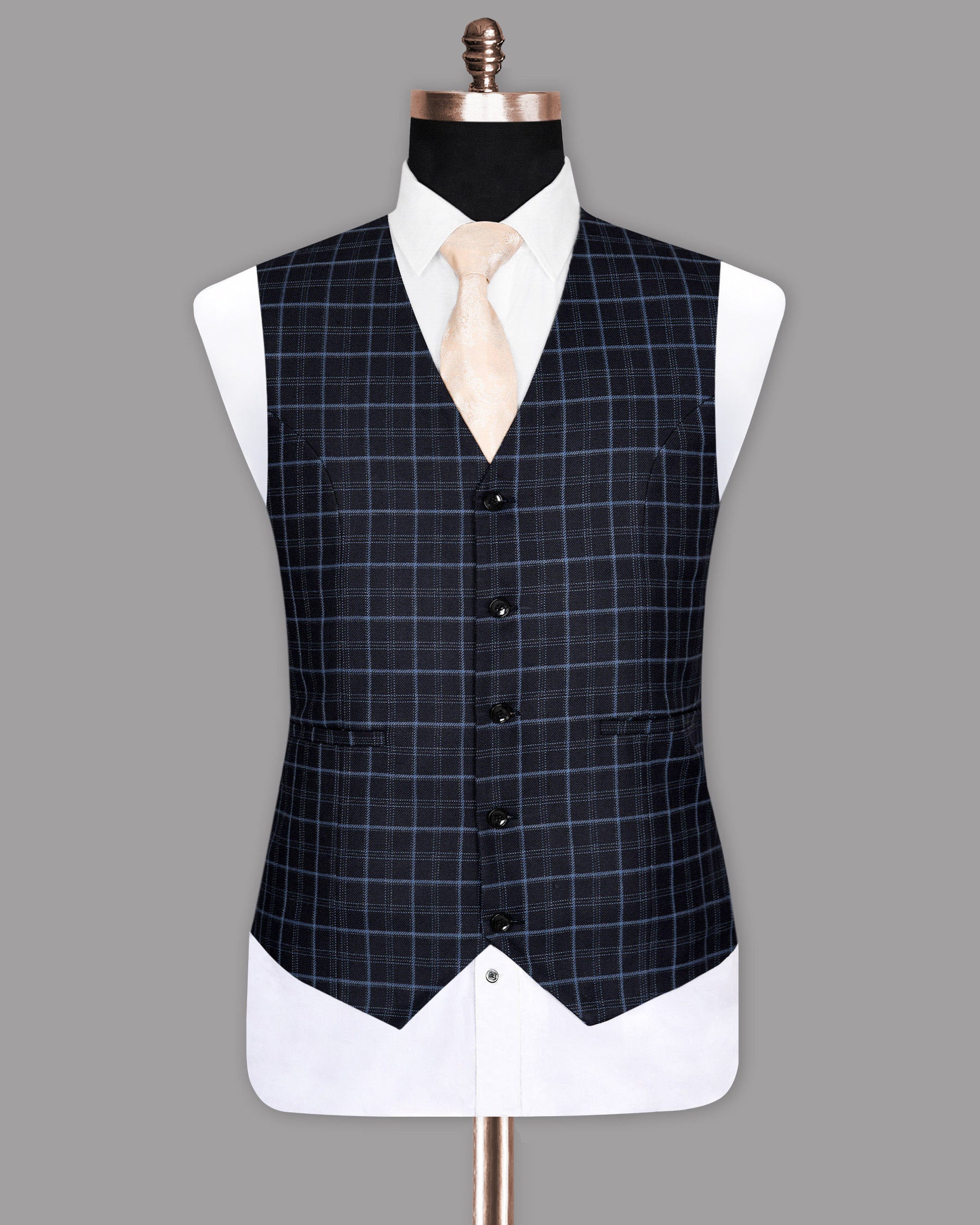 Mirage Navy Windowpane Waistcoat V1065-60, V1065-52, V1065-54, V1065-36, V1065-38, V1065-40, V1065-56, V1065-42, V1065-44, V1065-46, V1065-48, V1065-50, V1065-58