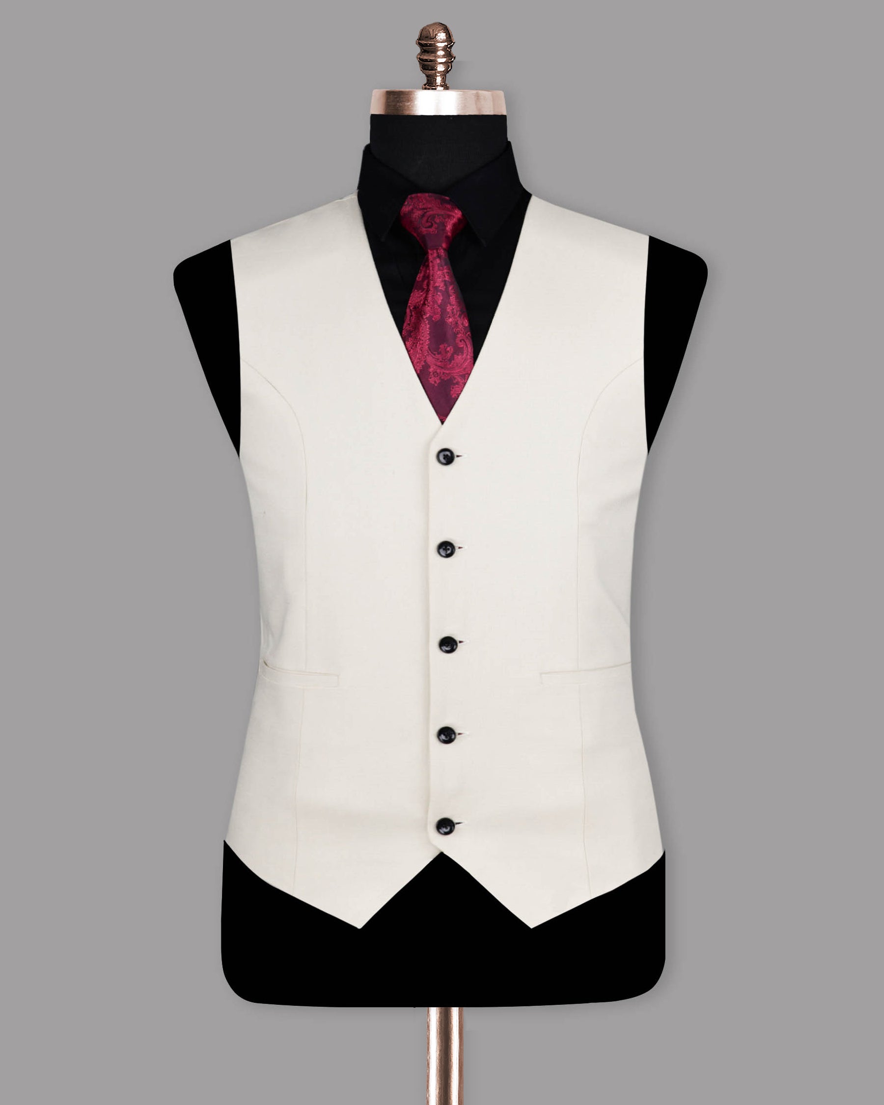 Pearl White Luxurious Linen Waistcoat V1115-60, V1115-52, V1115-42, V1115-36, V1115-38, V1115-40, V1115-44, V1115-50, V1115-54, V1115-56, V1115-46, V1115-48, V1115-58