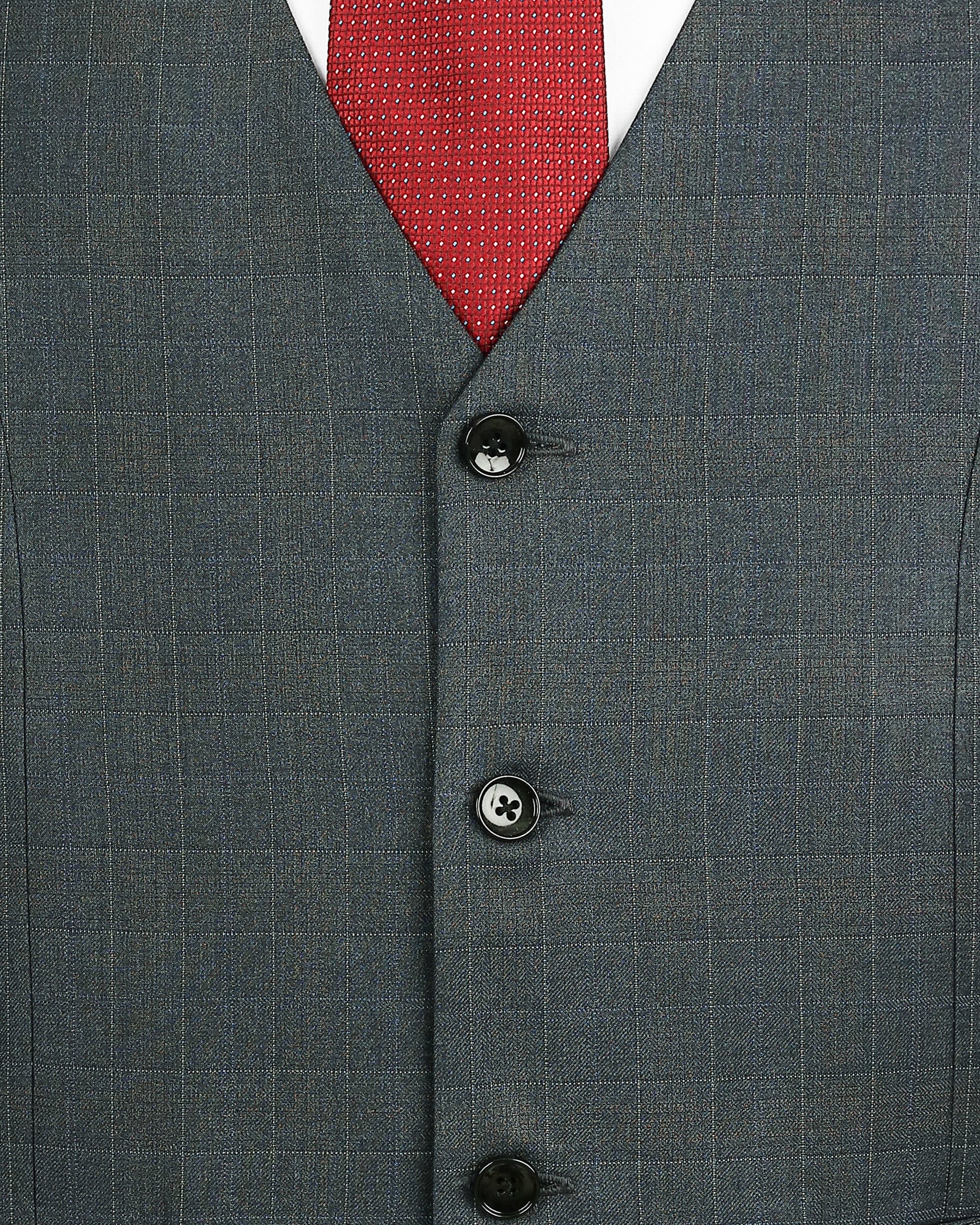 Cape Cod Grey Wool Rich Windowpane Waistcoat V1190-36, V1190-38, V1190-40, V1190-42, V1190-44, V1190-46, V1190-48, V1190-50, V1190-52, V1190-54, V1190-56, V1190-58, V1190-60