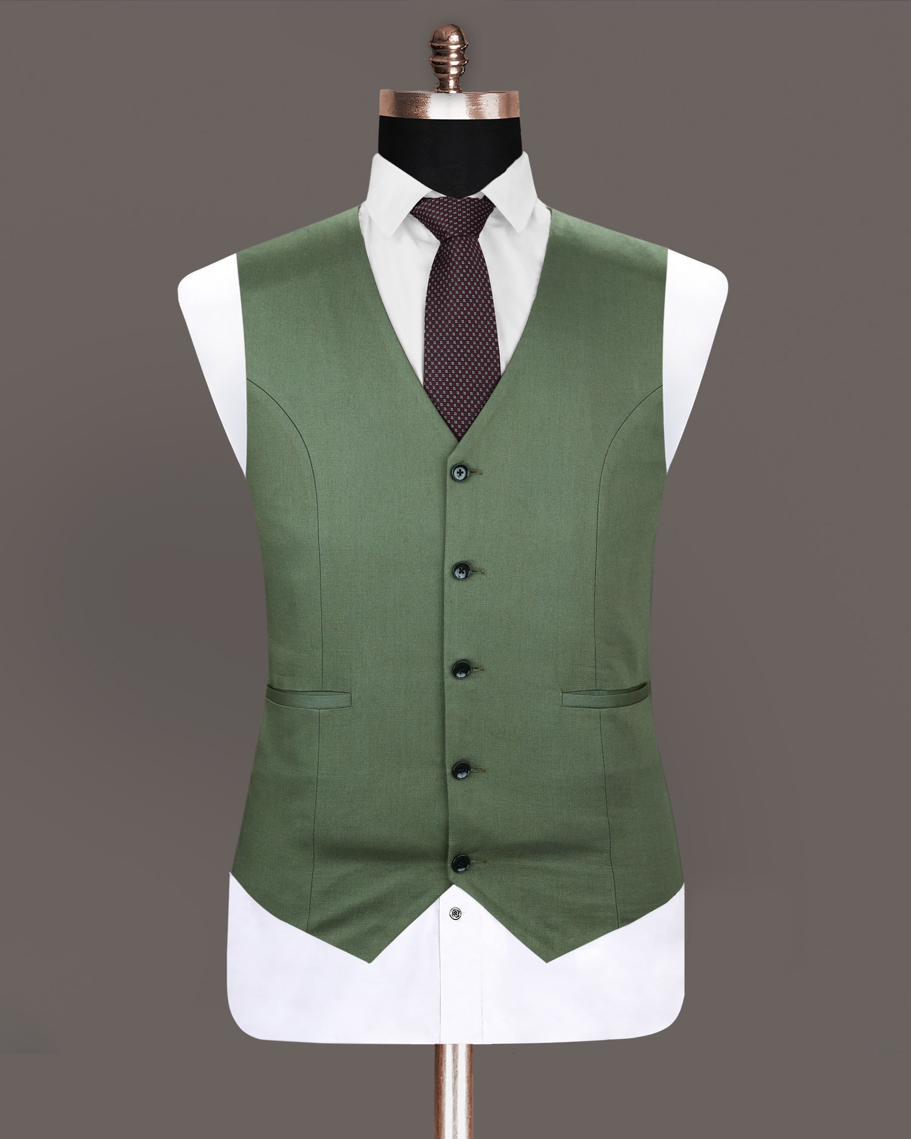 Willow Grove Green Luxurious Linen Waistcoat V1197-36, V1197-38, V1197-40, V1197-42, V1197-44, V1197-46, V1197-48, V1197-50, V1197-52, V1197-54, V1197-56, V1197-58, V1197-60