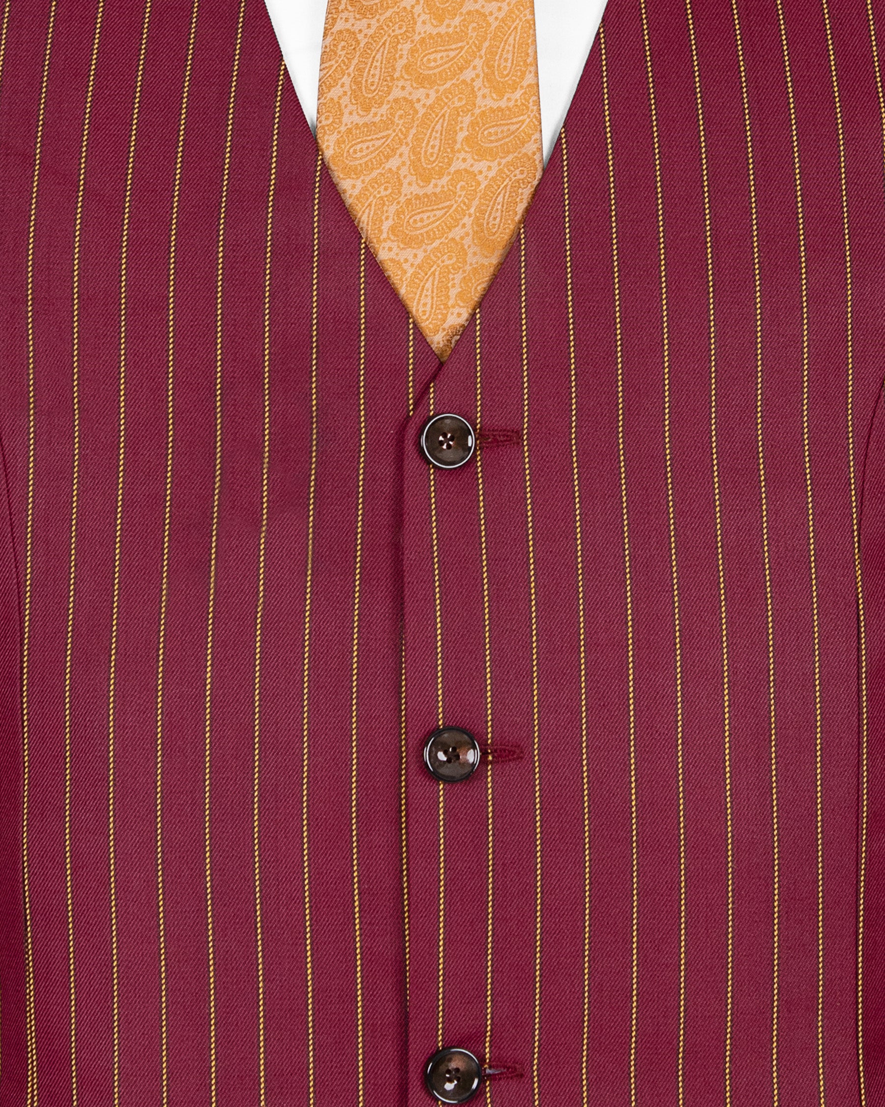 Tosca Red with Cream Can Yellow Striped Woolrich Waistcoat V1290-36, V1290-38, V1290-40, V1290-42, V1290-44, V1290-46, V1290-48, V1290-50, V1290-52, V1290-54, V1290-56, V1290-58, V1290-60