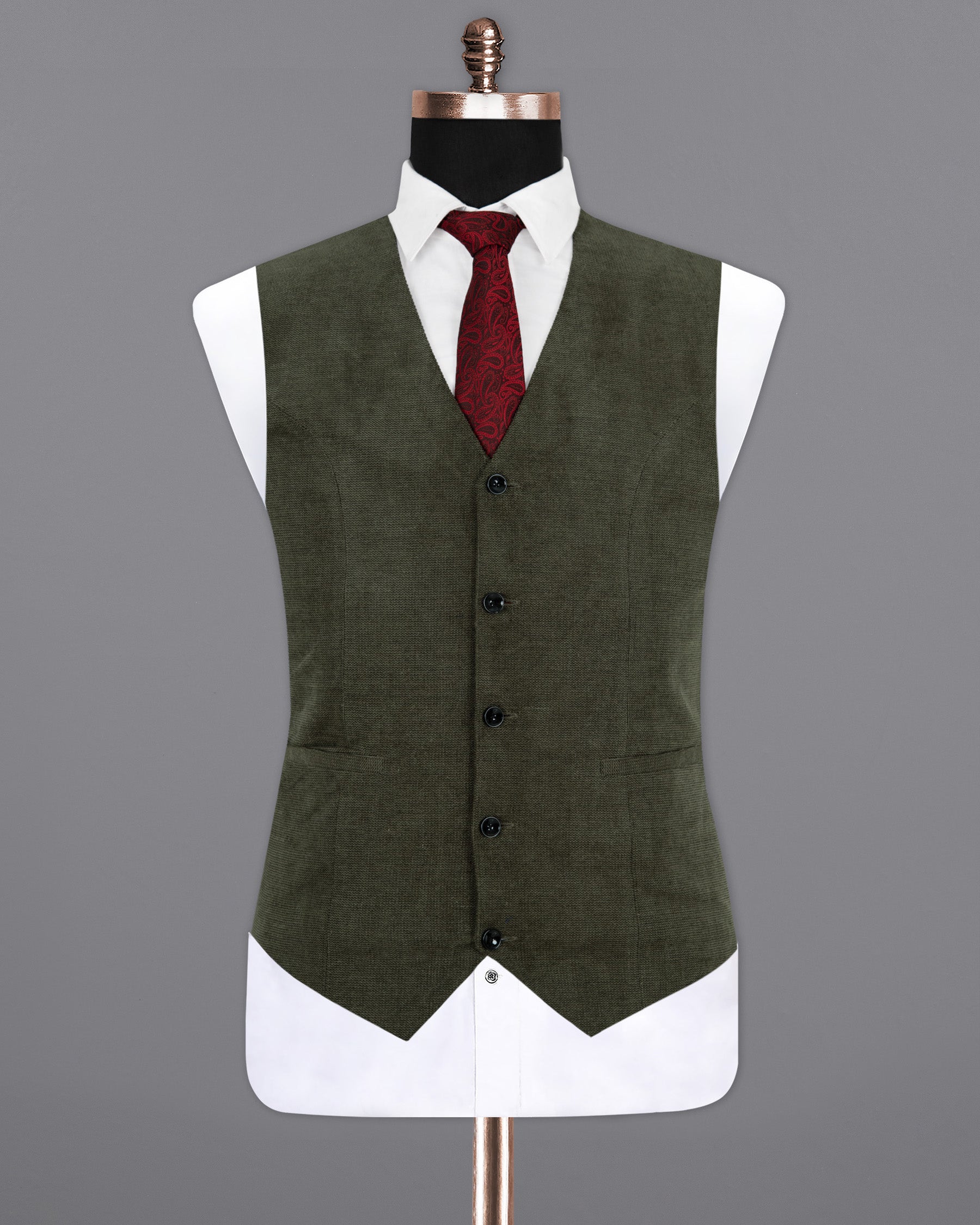 Merlin Green  Premium Cotton Waistcoat V1299-36, V1299-40, V1299-42, V1299-48, V1299-54, V1299-56, V1299-58, V1299-60, V1299-44, V1299-46, V1299-50, V1299-52, V1299-38