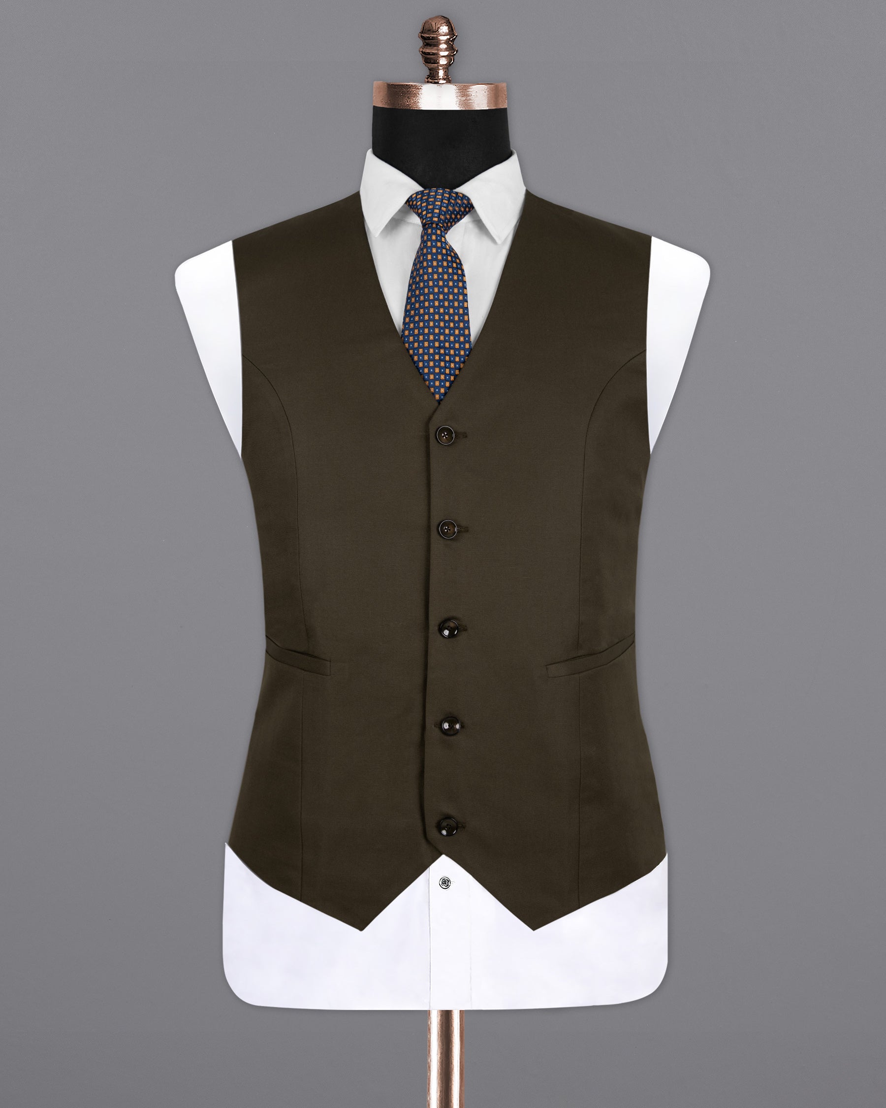 Mondo Brown  Premium Cotton Waistcoat V1312-36, V1312-38, V1312-40, V1312-42, V1312-44, V1312-46, V1312-48, V1312-50, V1312-52, V1312-54, V1312-56, V1312-58, V1312-60