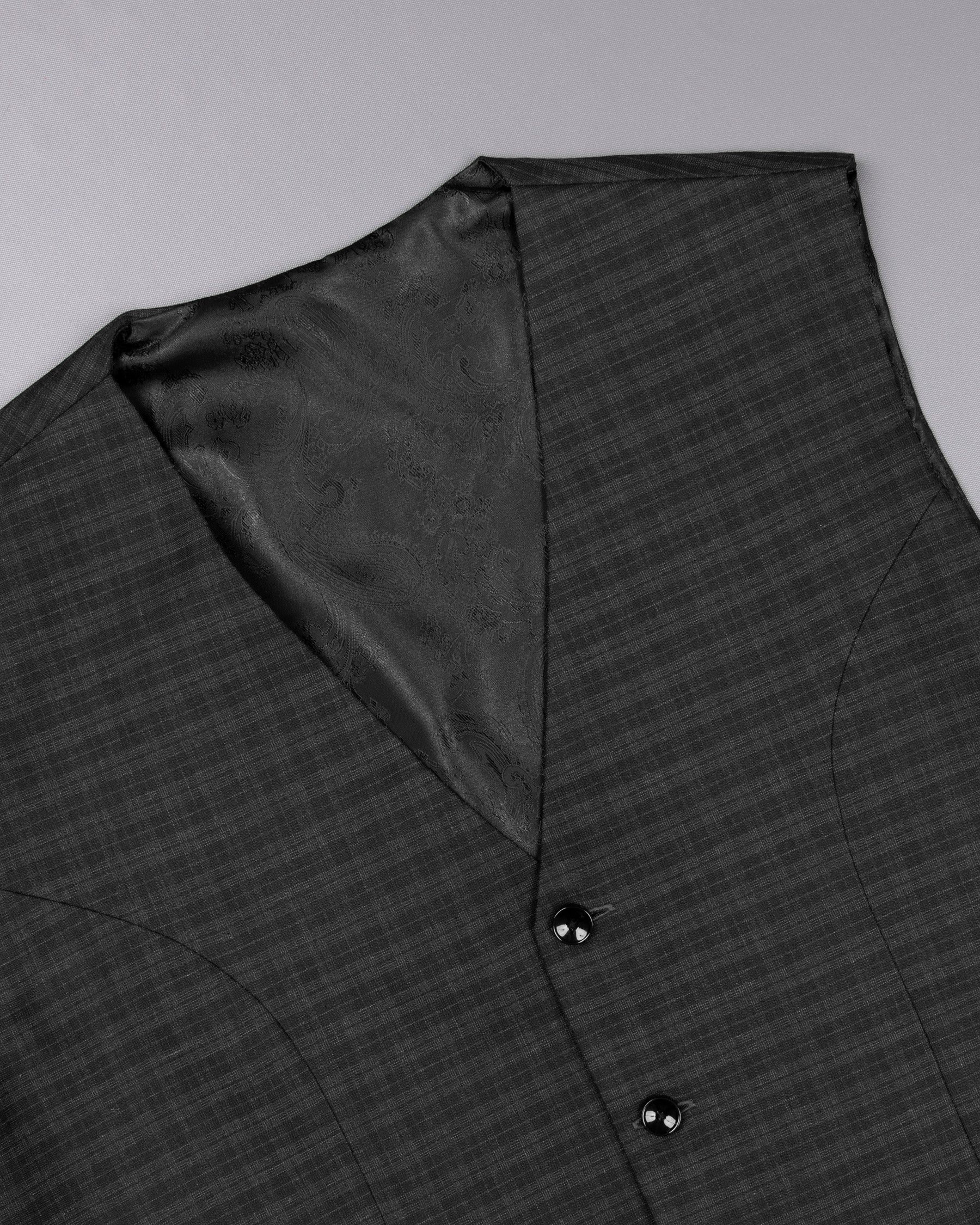 Mine Shaft Black Wool Rich Waistcoat
