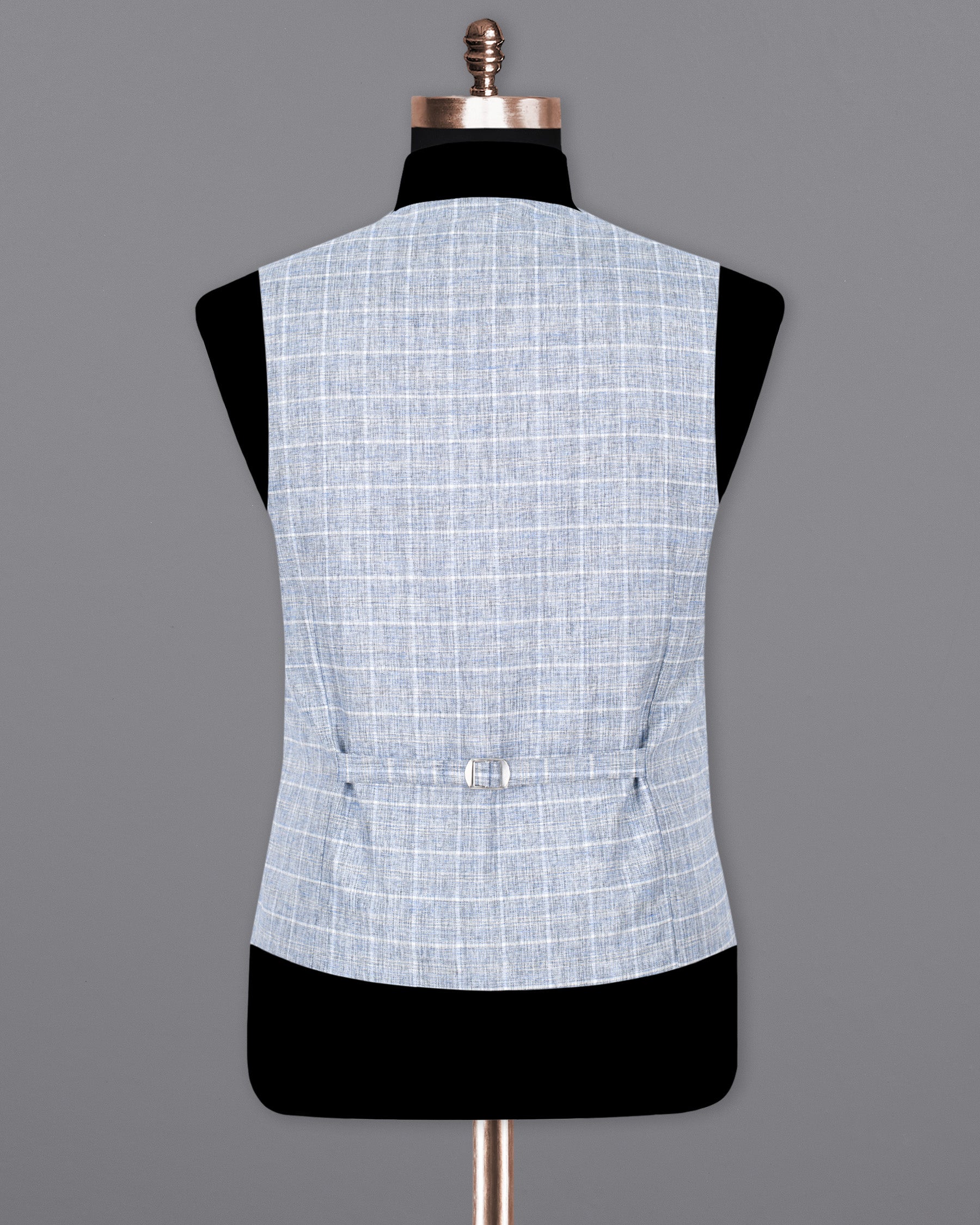 Wild Blue Yonder Windowpane Wool Rich Waistcoat