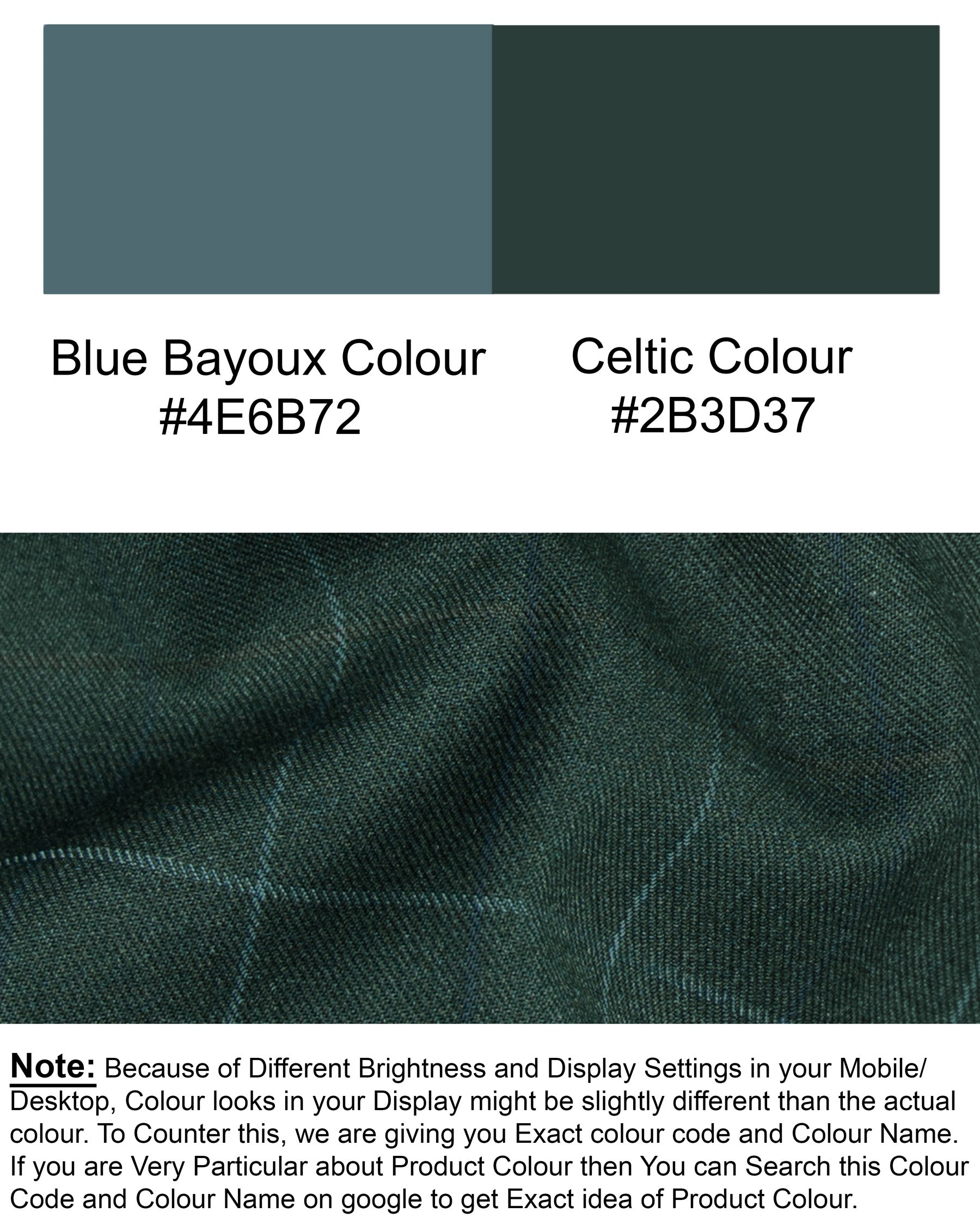 Celtic Green Double-Breasted Windowpane Wool Rich Waistcoat