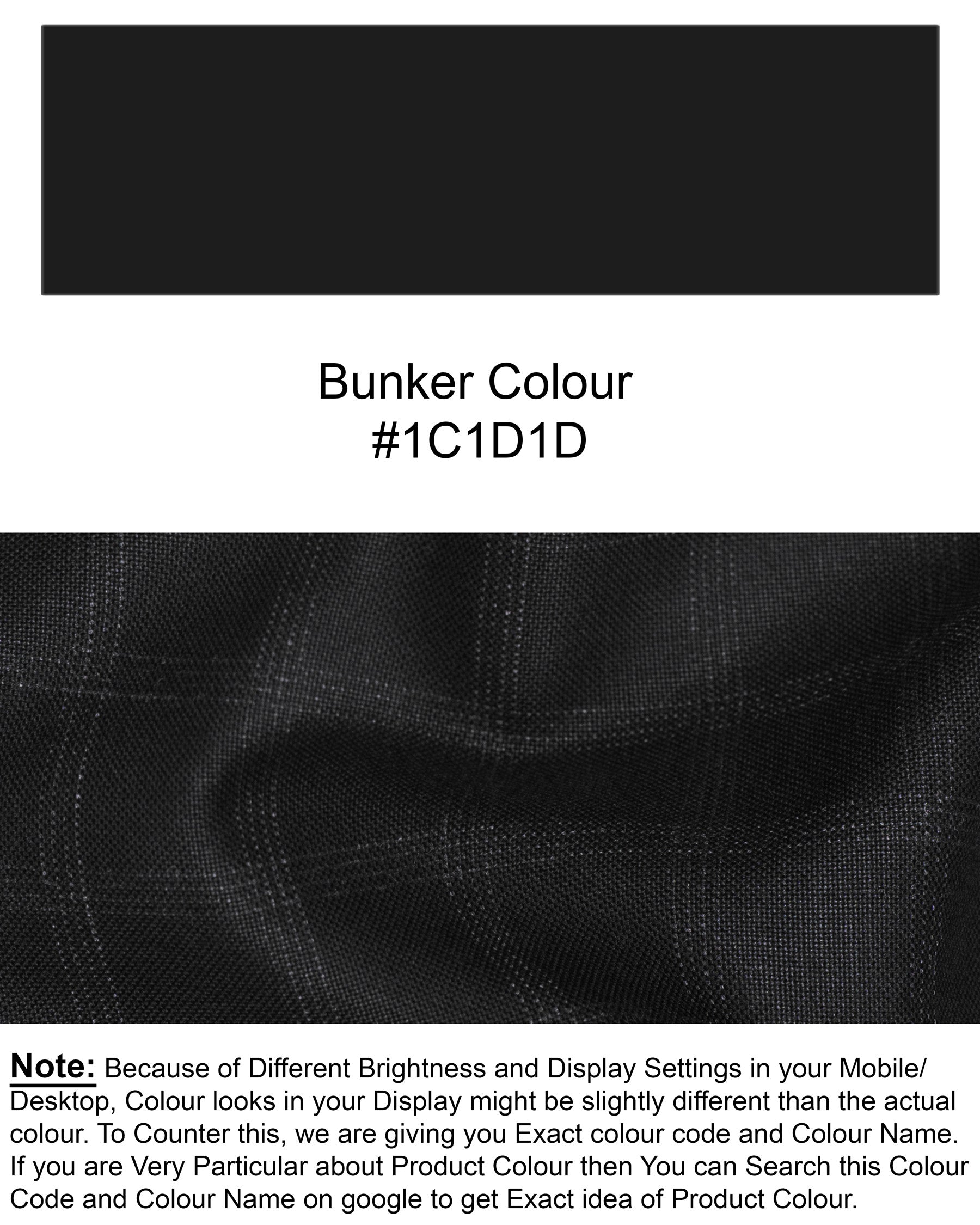 Bunker Black Windowpane Wool Rich Waistcoat