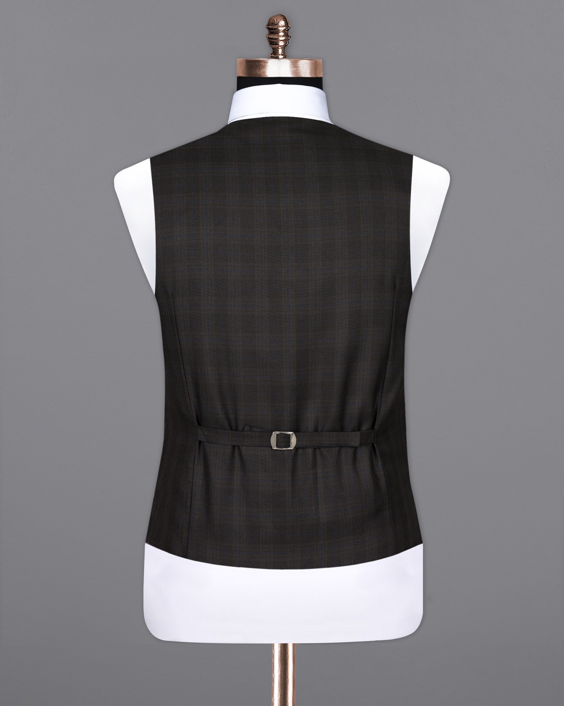 Thunder brown Plaid Wool Rich Waistcoat V1424-36, V1424-38, V1424-40, V1424-42, V1424-44, V1424-46, V1424-48, V1424-50, V1424-52, V1424-54, V1424-56, V1424-58, V1424-60