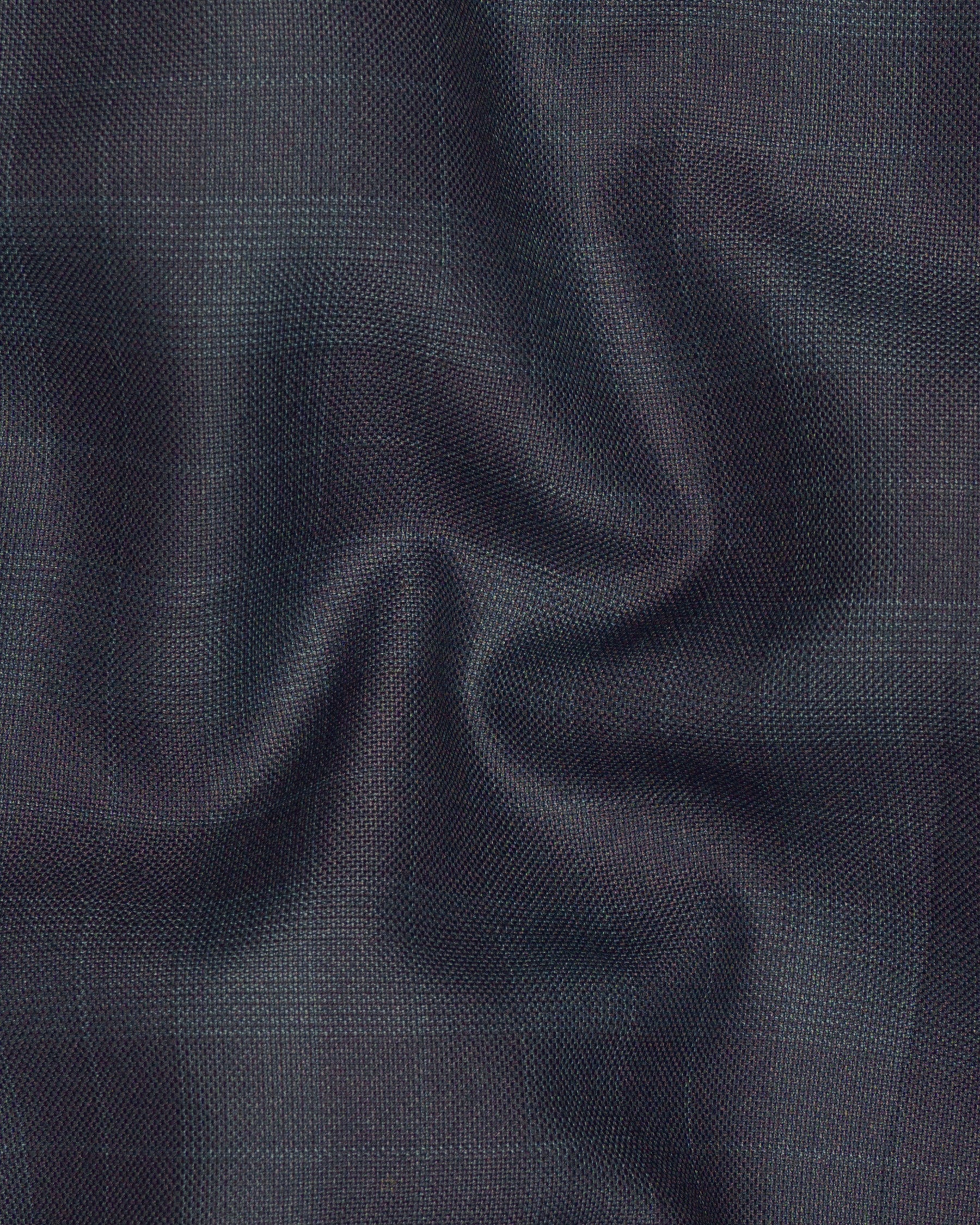 Navy Plaid Wool Rich Waistcoat