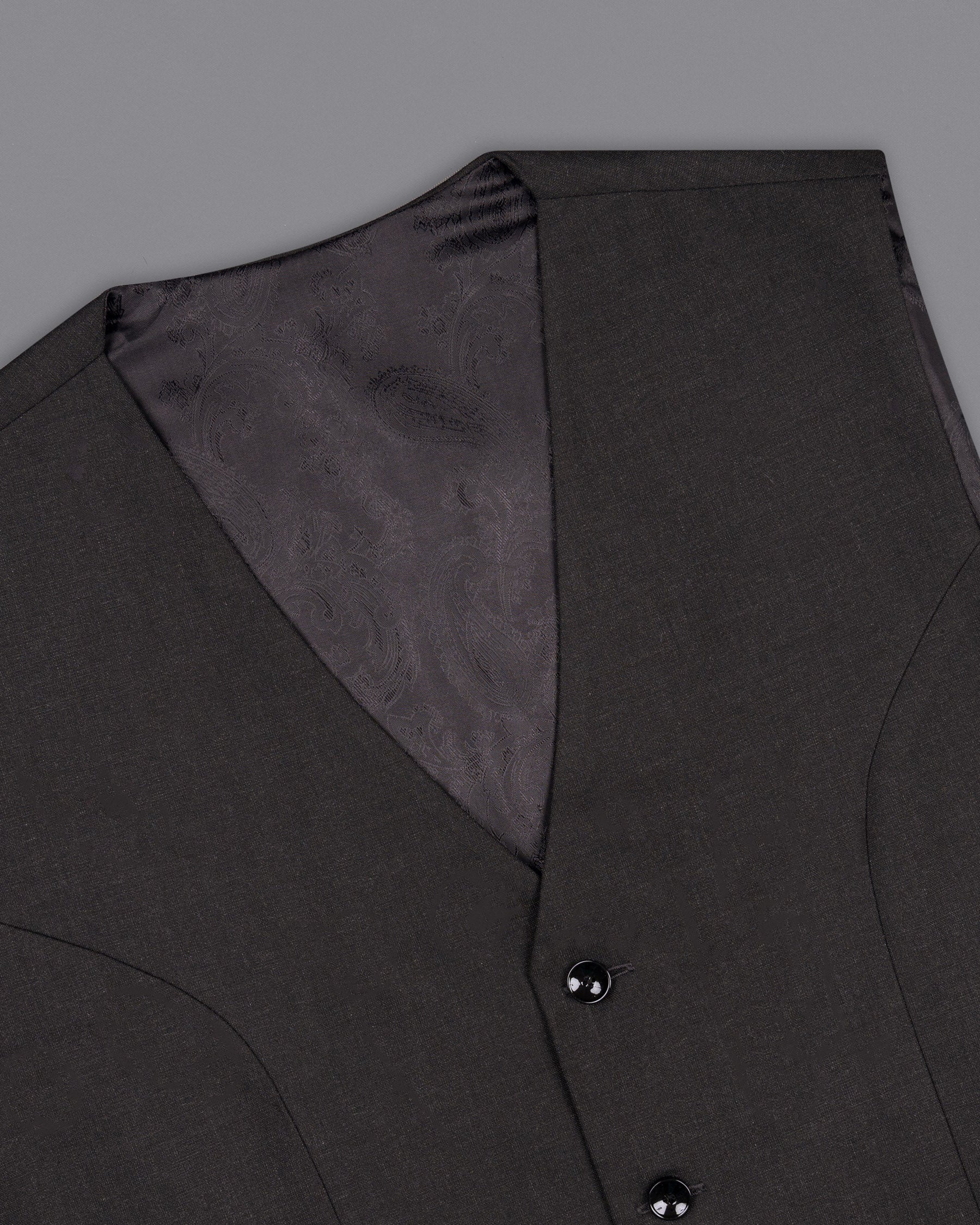 Diesel Black Wool Rich Waistcoat