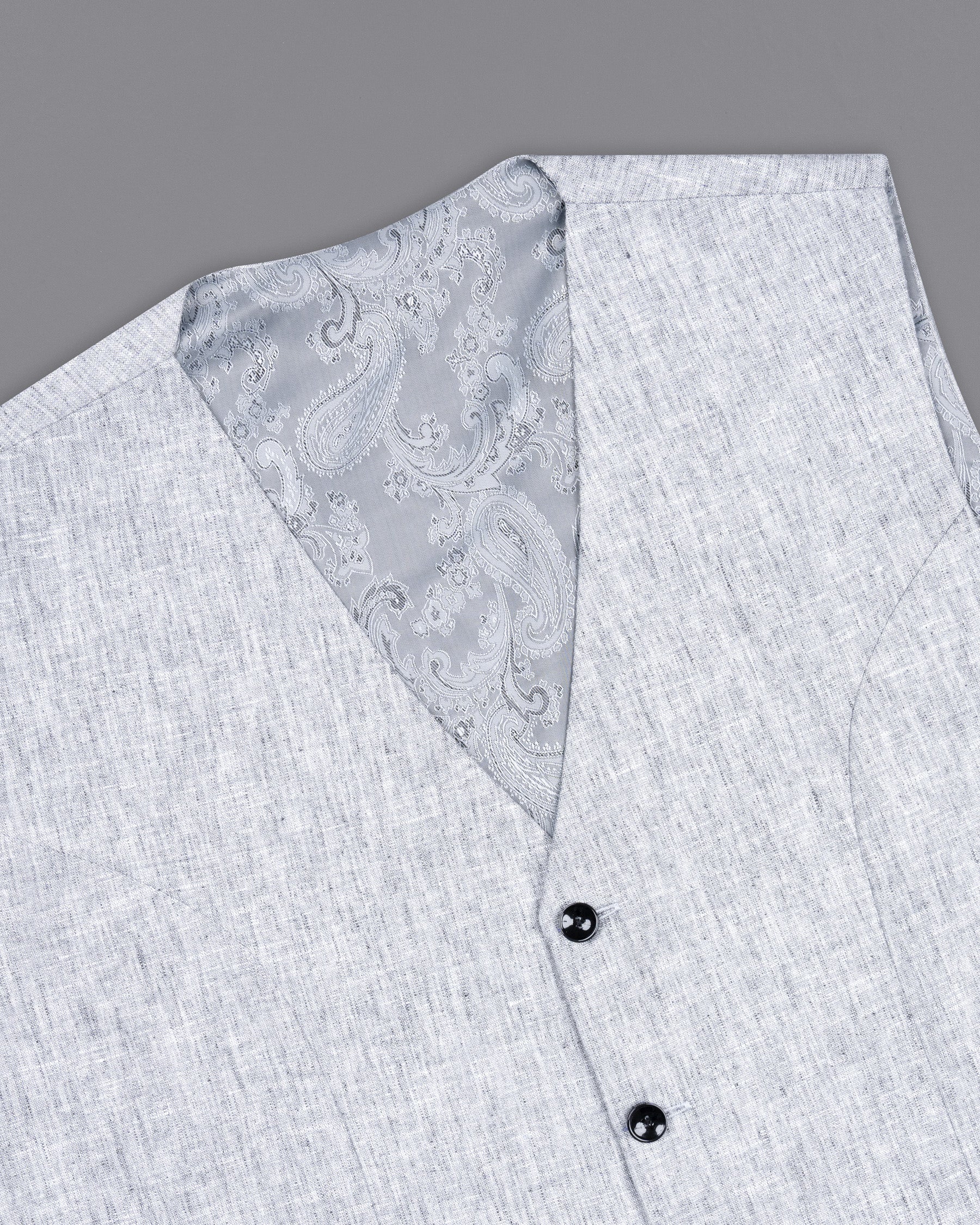Ghost Grey Luxurious Linen Waistcoat