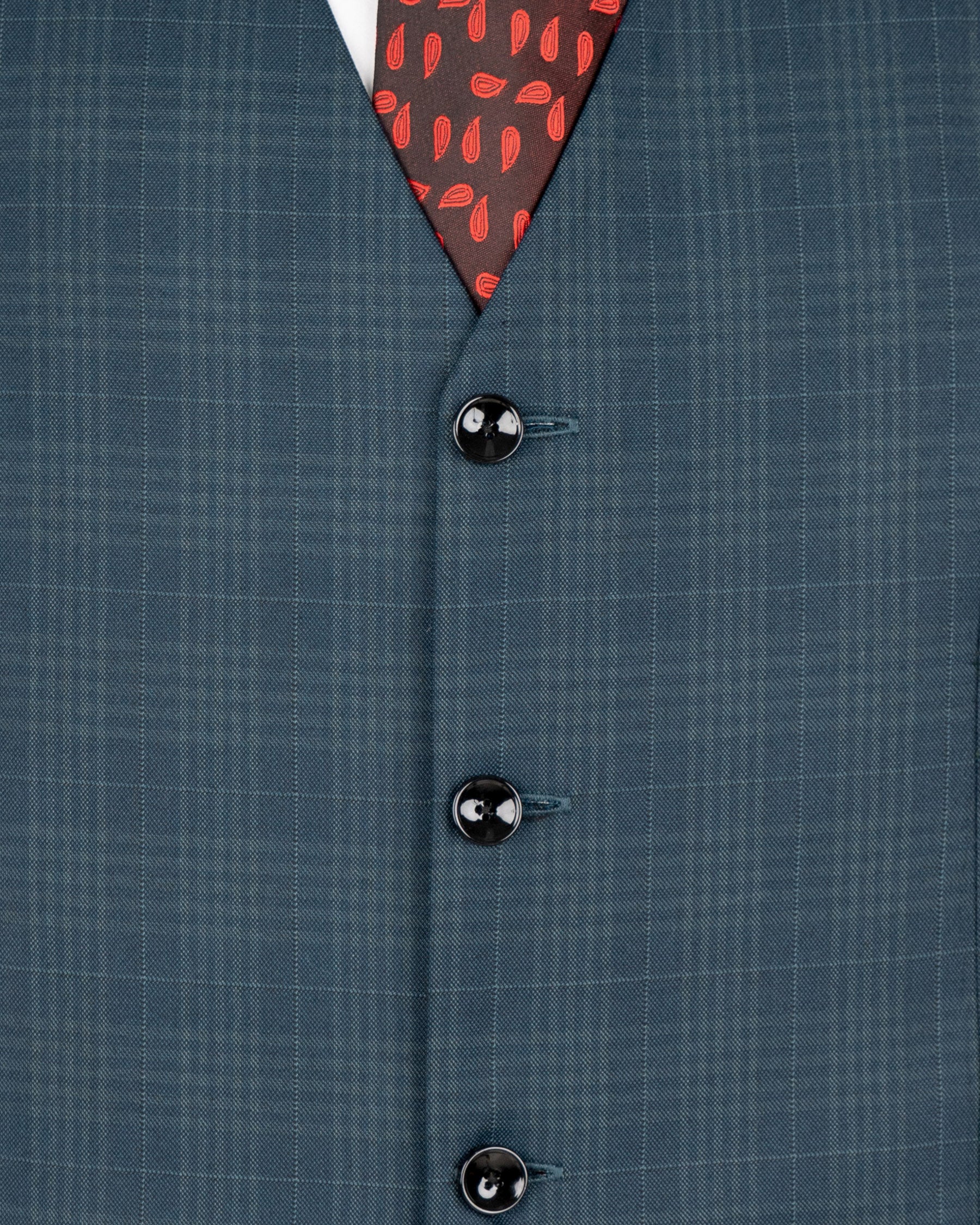 Blue Bayoux Checkered Wool Rich Waistcoat V1588-36, V1588-38, V1588-40, V1588-42, V1588-44, V1588-46, V1588-48, V1588-50, V1588-52, V1588-54, V1588-56, V1588-58, V1588-60