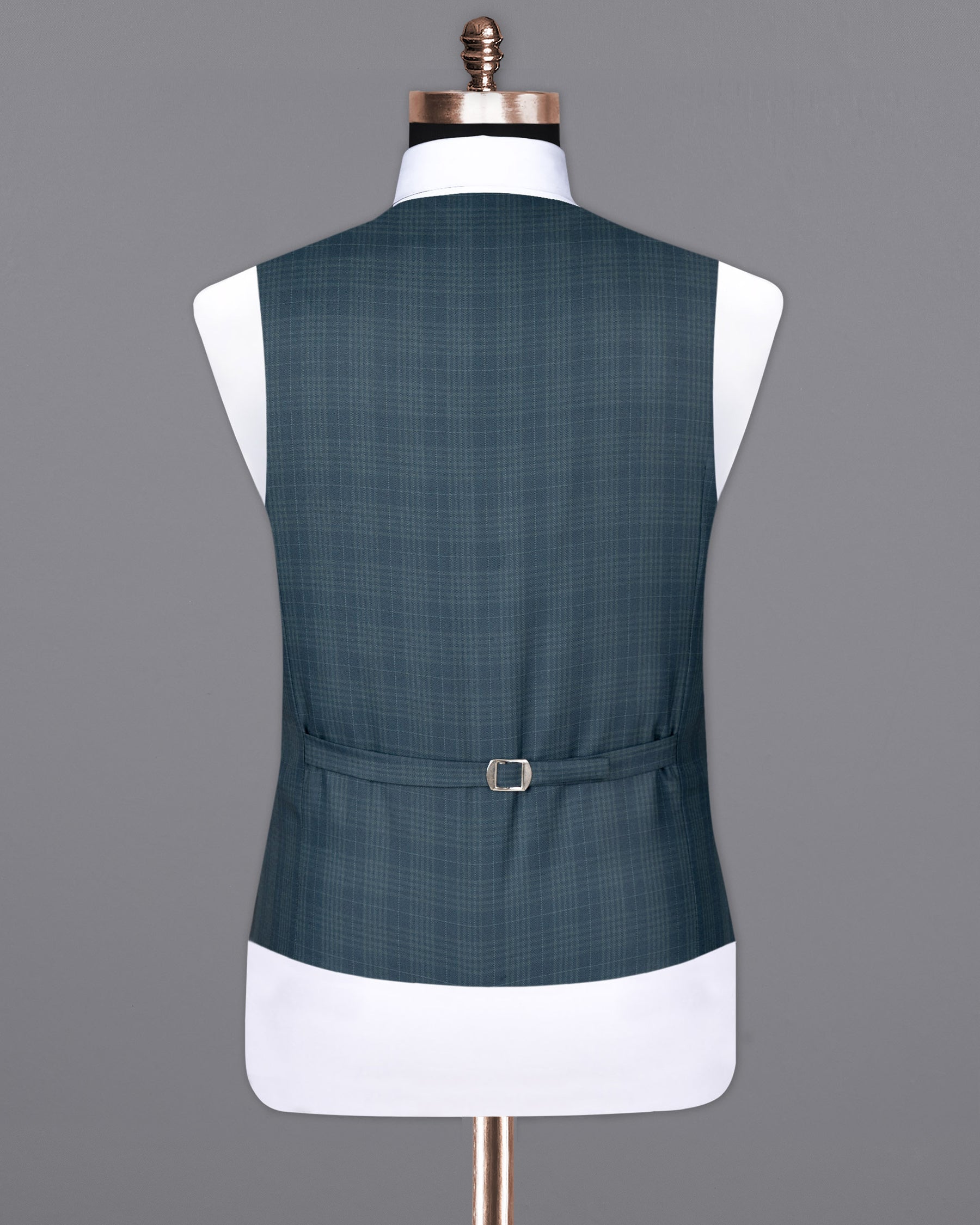 Blue Bayoux Checkered Wool Rich Waistcoat V1588-36, V1588-38, V1588-40, V1588-42, V1588-44, V1588-46, V1588-48, V1588-50, V1588-52, V1588-54, V1588-56, V1588-58, V1588-60