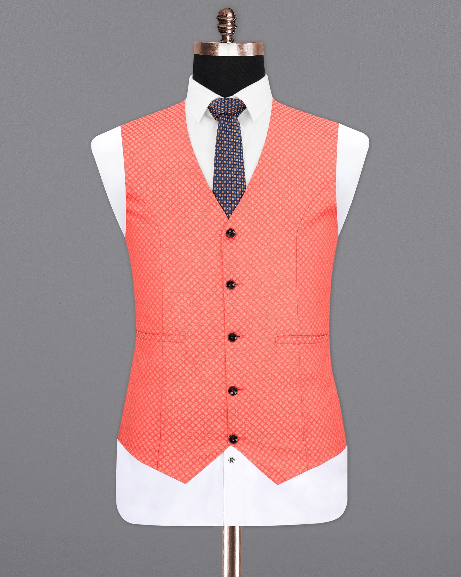 Bittersweet Pink Textured Waistcoat