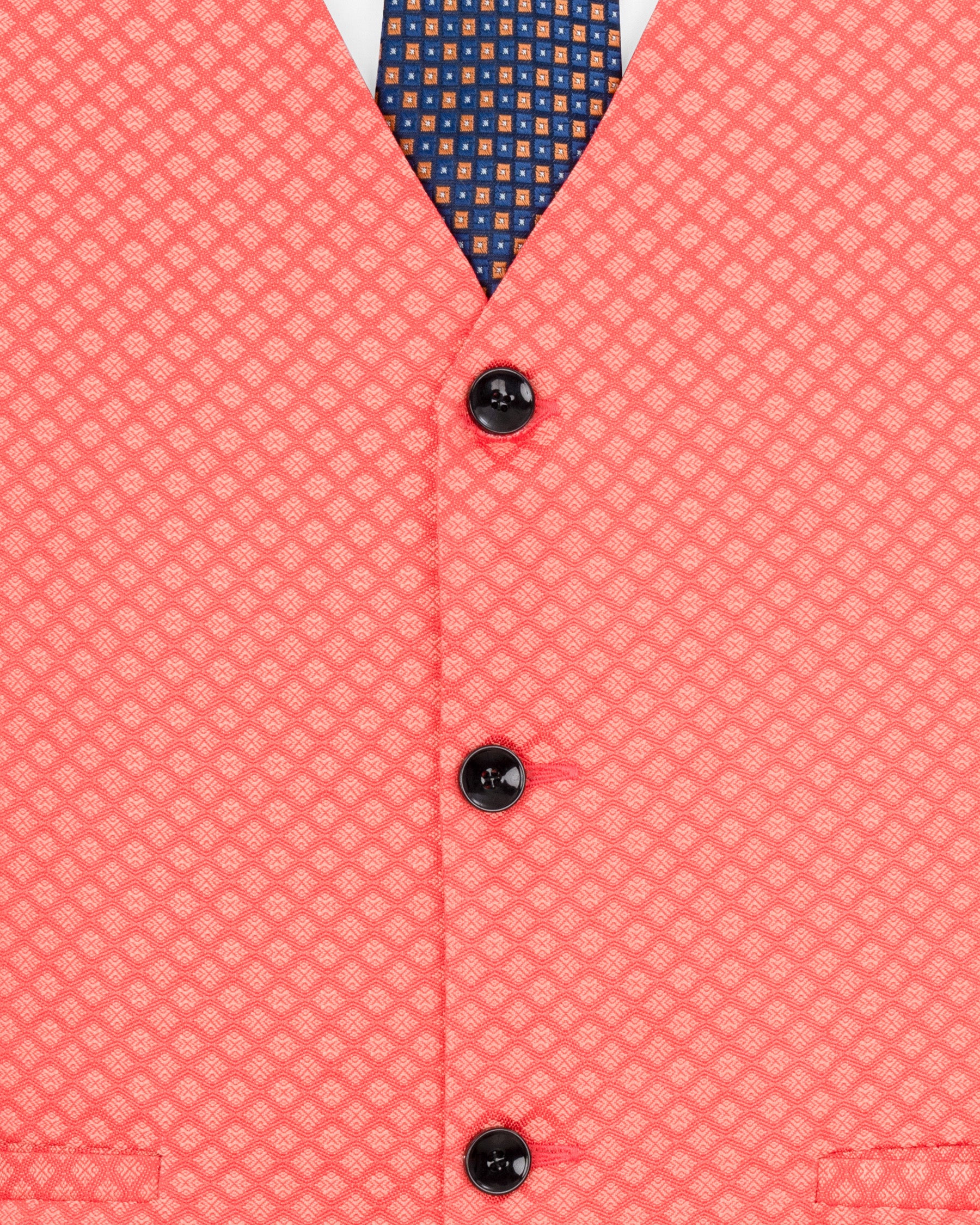 Bittersweet Pink Textured Waistcoat