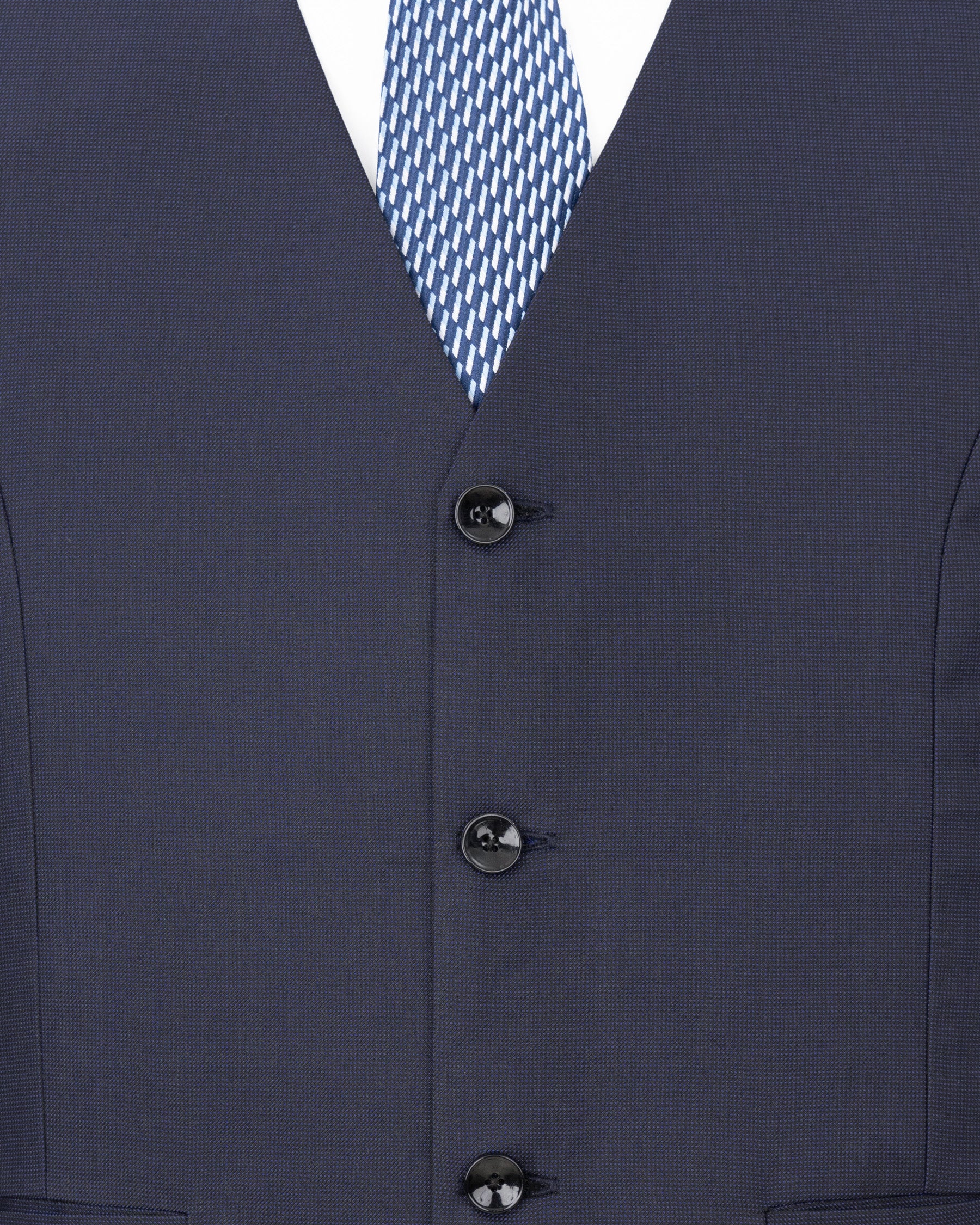 River Bed Blue Textured Waistcoat V1708-36, V1708-38, V1708-40, V1708-42, V1708-44, V1708-46, V1708-48, V1708-50, V1708-52, V1708-54, V1708-56, V1708-58, V1708-60