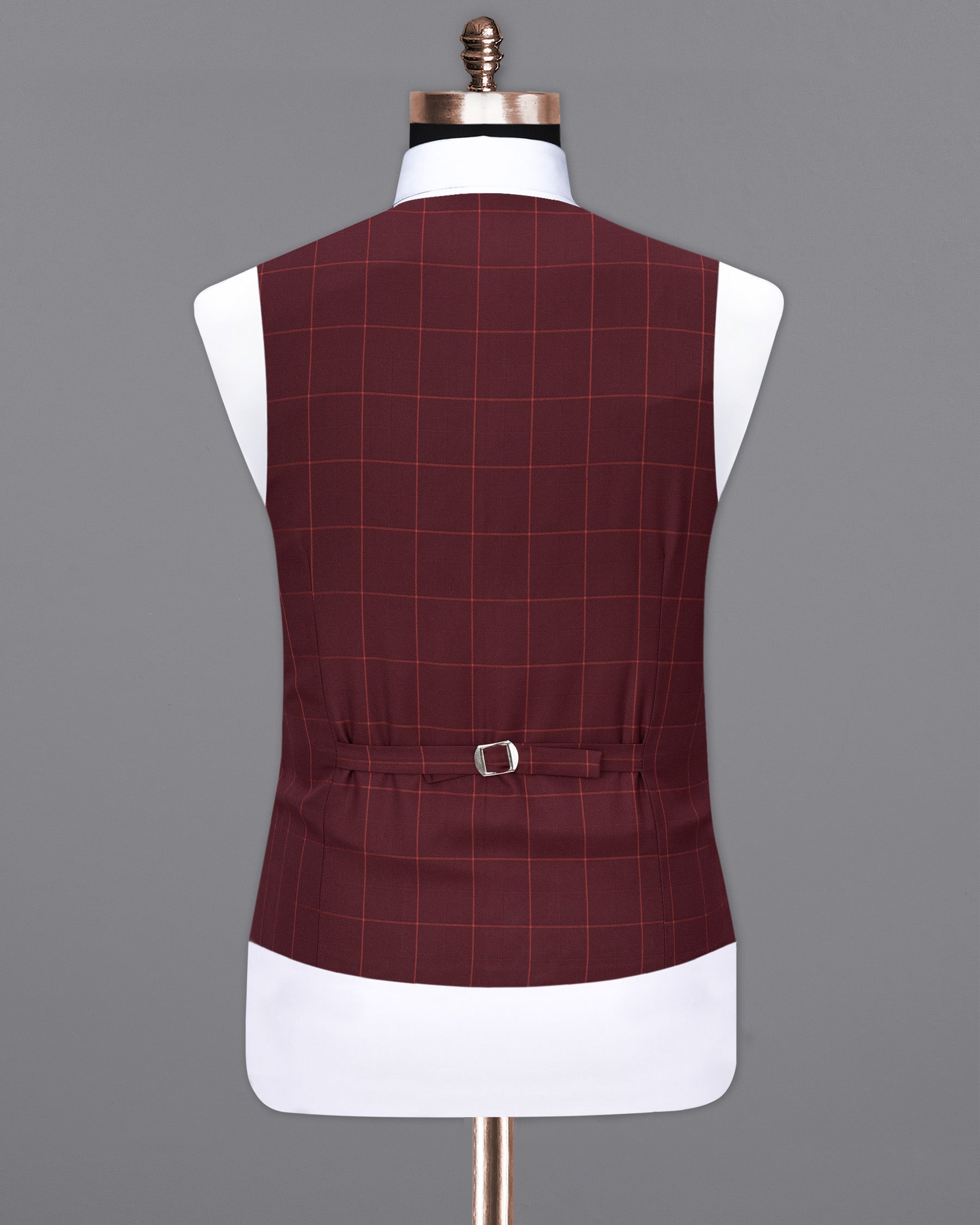 Maroon Oak Windowpane Waistcoat V1710-36, V1710-38, V1710-40, V1710-42, V1710-44, V1710-46, V1710-48, V1710-50, V1710-52, V1710-54, V1710-56, V1710-58, V1710-60