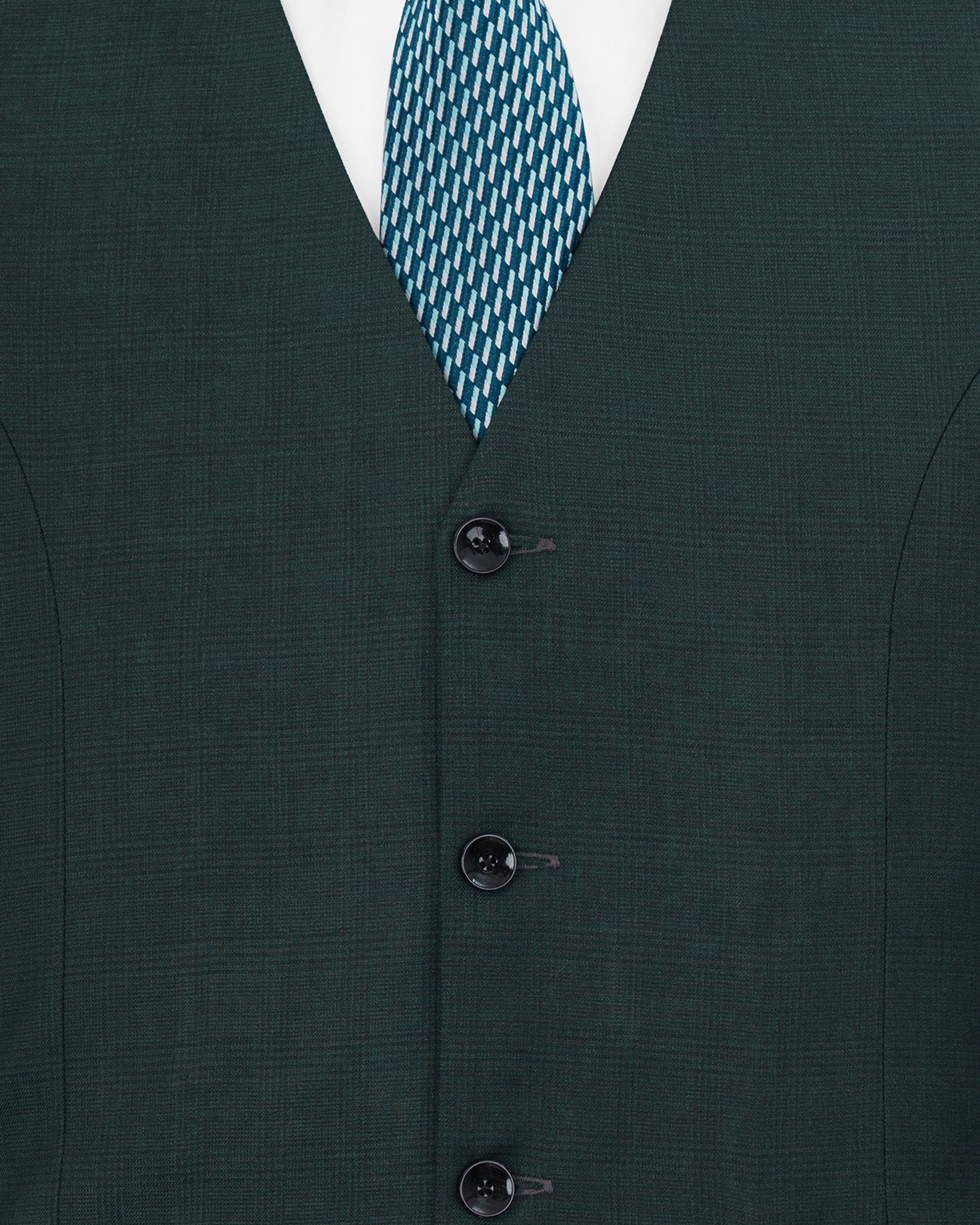 Cape Cod Green Subtle Plaid Waistcoat