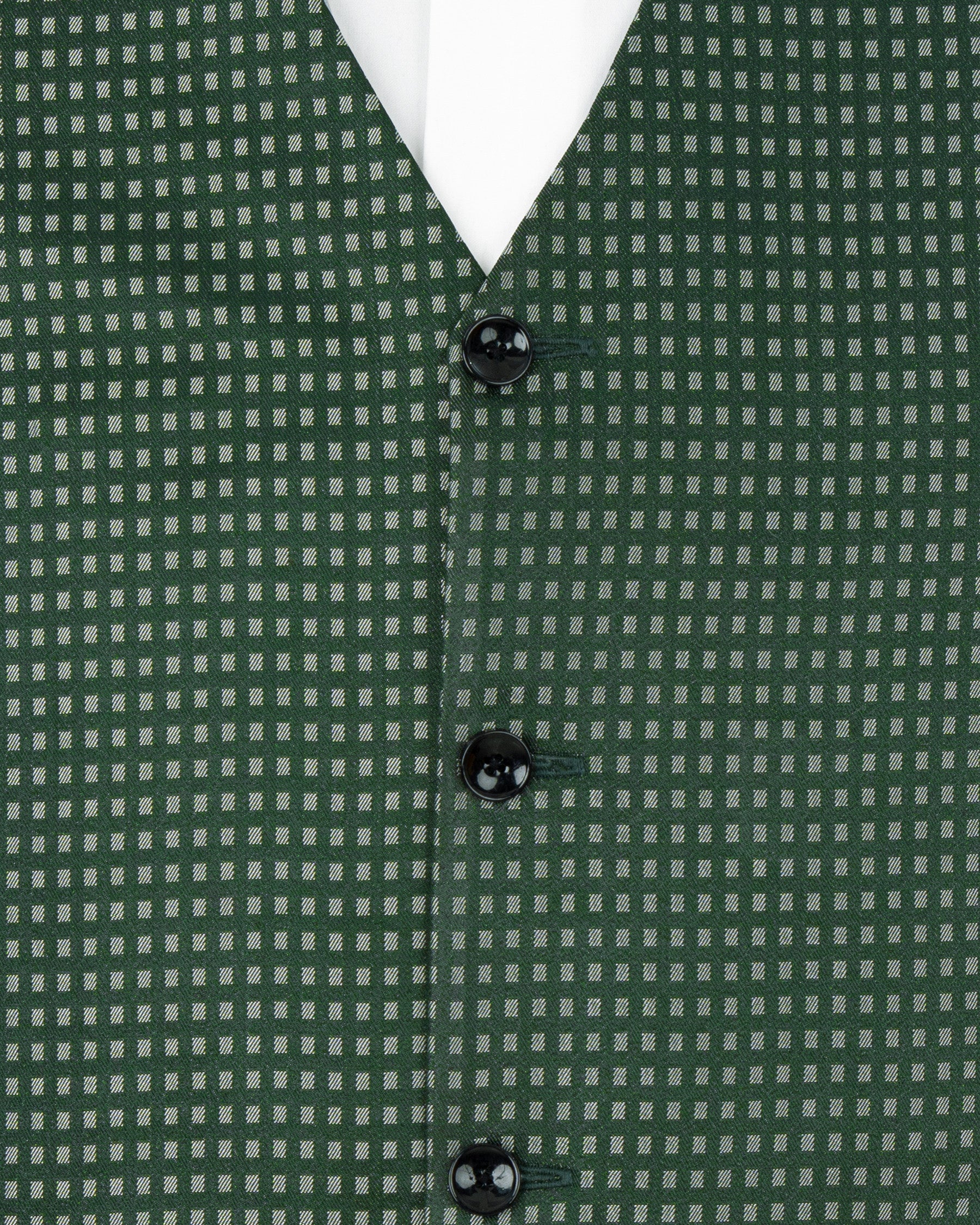 Everglade Green Square Textured Waistcoat
