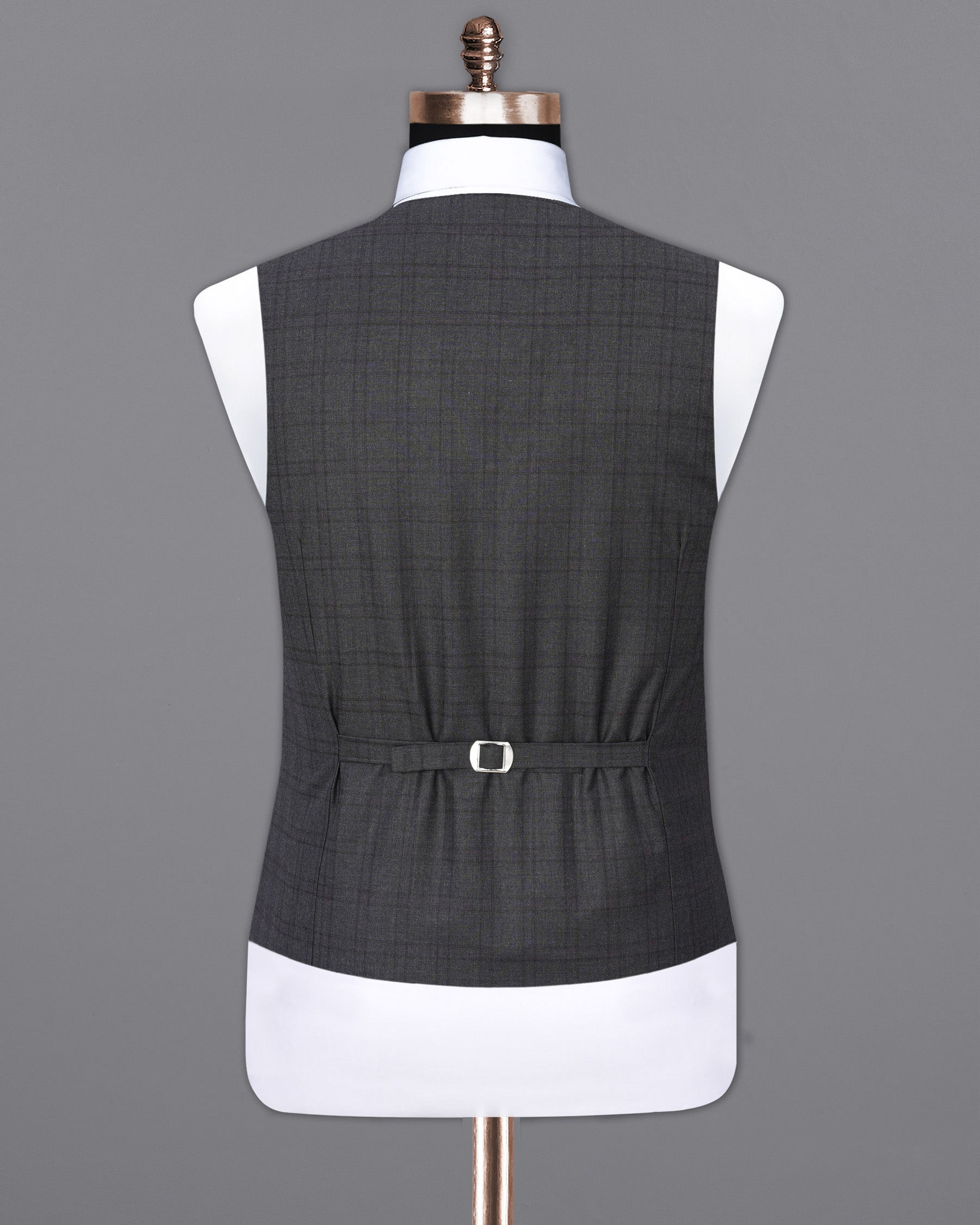 Gravel Gray Plaid Waistcoat V1887-36, V1887-38, V1887-40, V1887-42, V1887-44, V1887-46, V1887-48, V1887-50, V1887-52, V1887-54, V1887-56, V1887-58, V1887-60