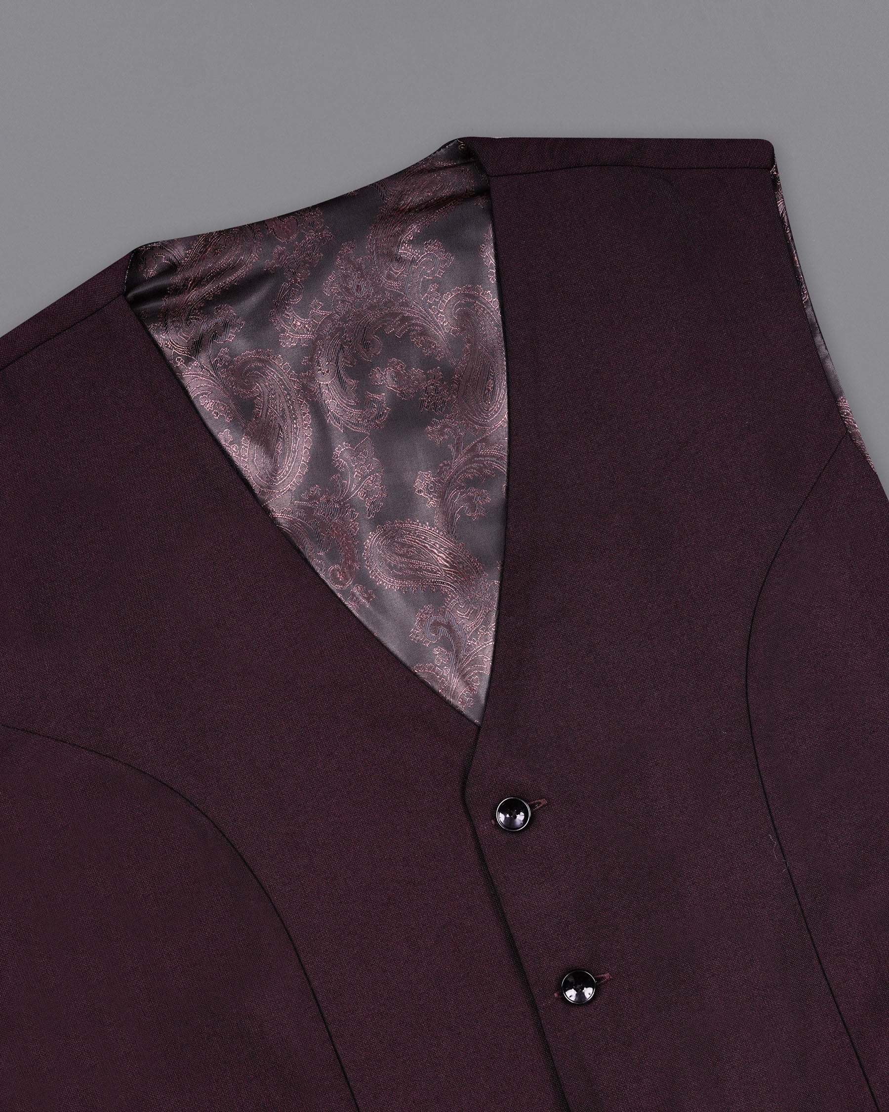 Havana Wine With Black Lapel Textured Waistcoat V1975-36, V1975-38, V1975-40, V1975-42, V1975-44, V1975-46, V1975-48, V1975-50, V1975-52, V1975-54, V1975-56, V1975-58, V1975-60