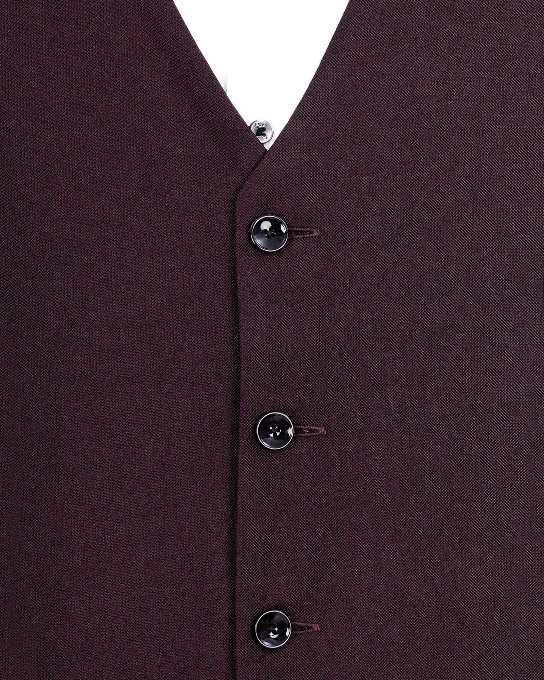 Havana Wine With Black Lapel Textured Waistcoat V1975-36, V1975-38, V1975-40, V1975-42, V1975-44, V1975-46, V1975-48, V1975-50, V1975-52, V1975-54, V1975-56, V1975-58, V1975-60