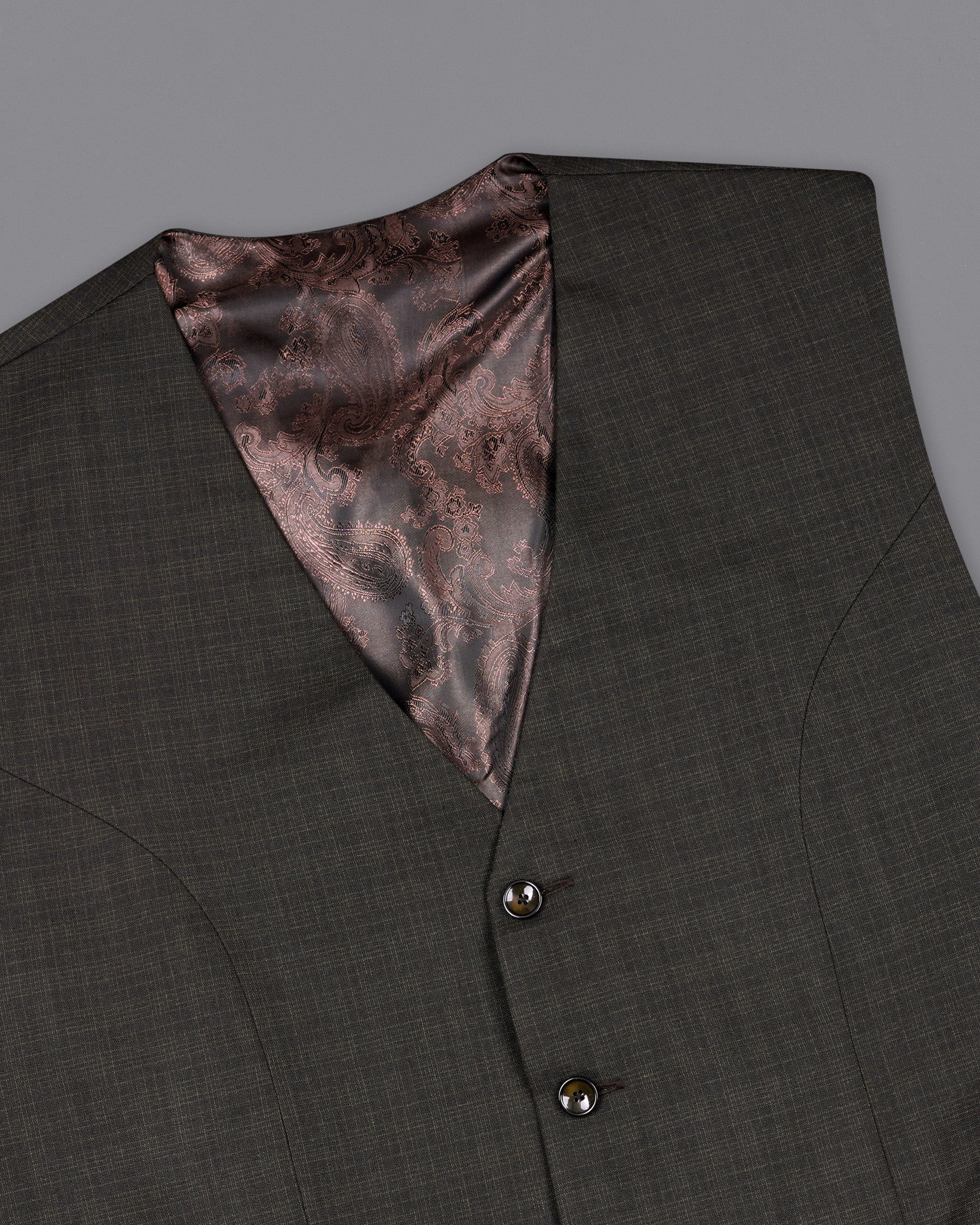 Emperor Gray with Hemlock Dark Brown Checkered Waistcoat V2095-36, V2095-38, V2095-40, V2095-42, V2095-44, V2095-46, V2095-48, V2095-50, V2095-52, V2095-54, V2095-56, V2095-58, V2095-60