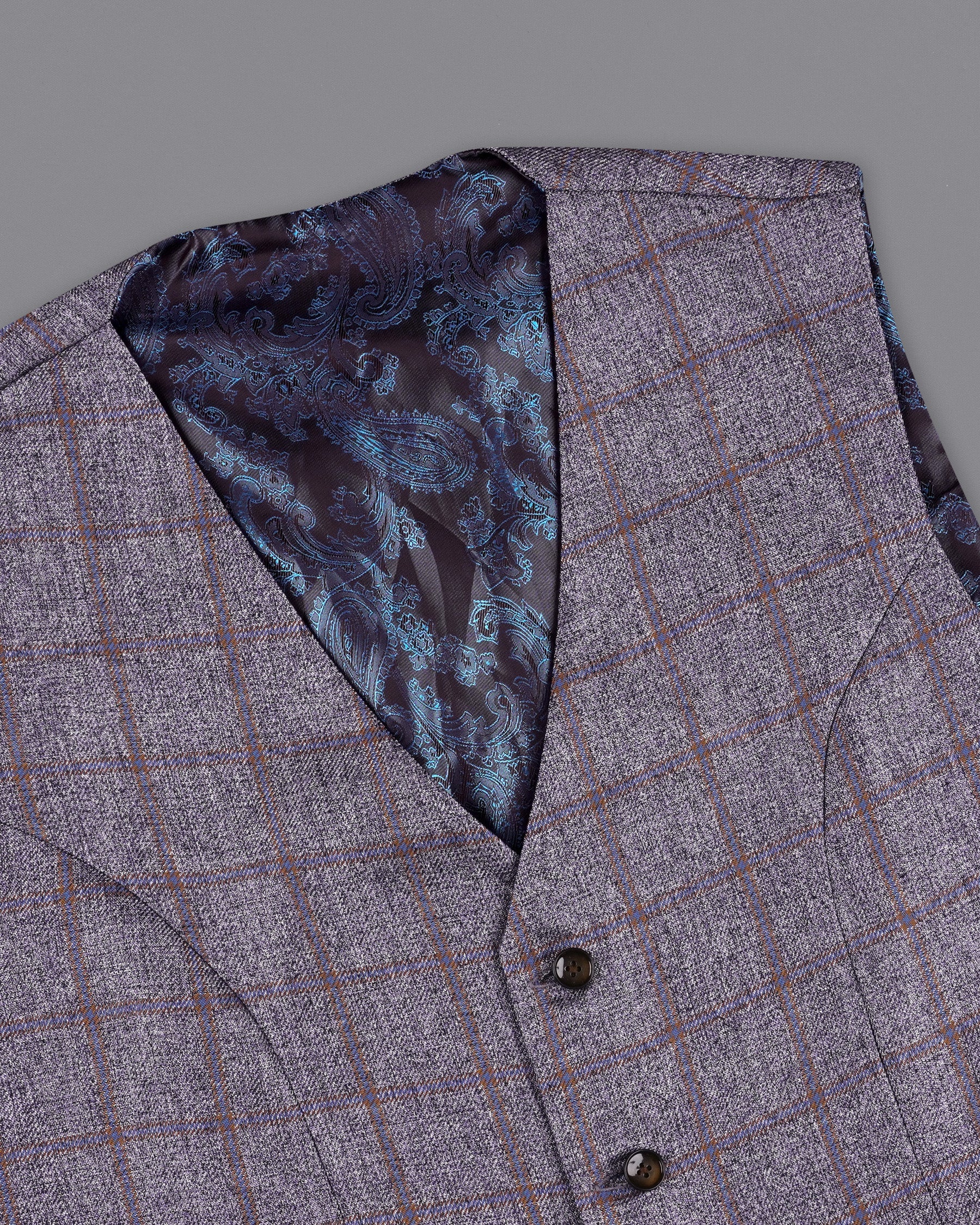 Mobster Gray Windowpane Waistcoat V2153-36, V2153-38, V2153-40, V2153-42, V2153-44, V2153-46, V2153-48, V2153-50, V2153-52, V2153-54, V2153-56, V2153-58, V2153-60