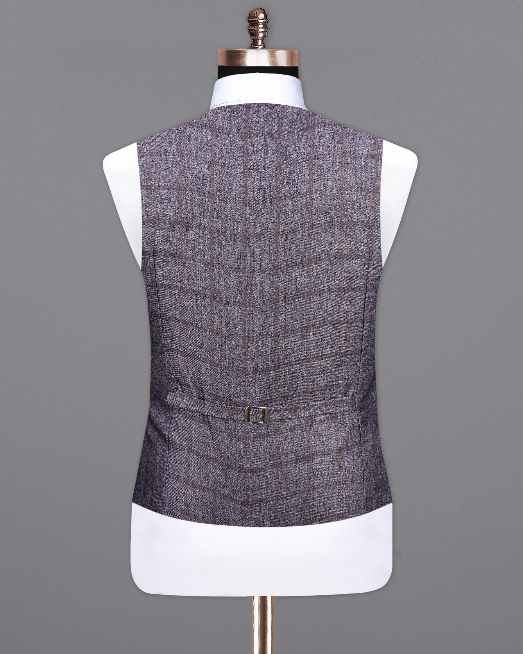 Mobster Gray Windowpane Waistcoat V2153-36, V2153-38, V2153-40, V2153-42, V2153-44, V2153-46, V2153-48, V2153-50, V2153-52, V2153-54, V2153-56, V2153-58, V2153-60