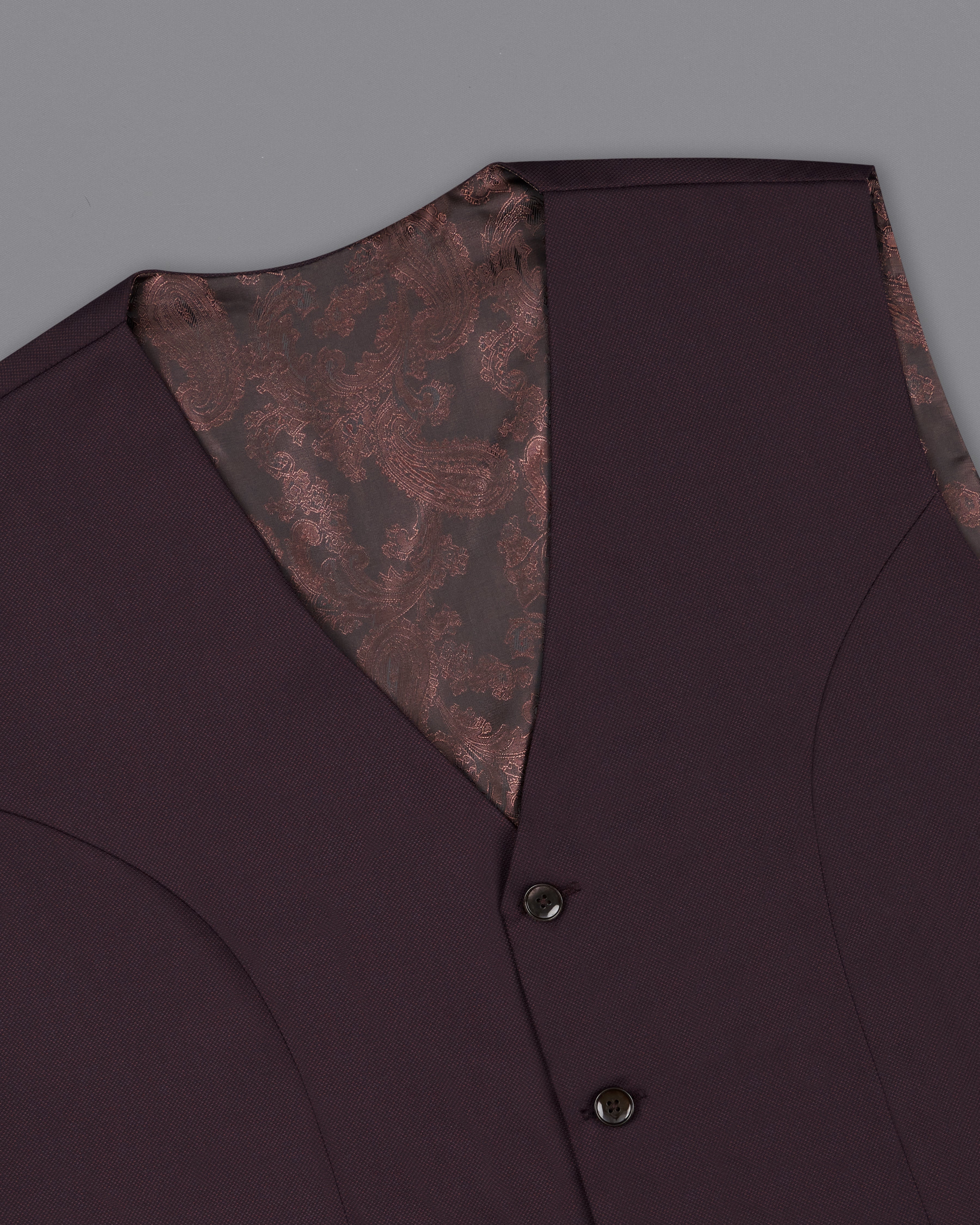 Aubergine Maroon Textured Waistcoat V2288-36, V2288-38, V2288-40, V2288-42, V2288-44, V2288-46, V2288-48, V2288-50, V2288-52, V2288-54, V2288-56, V2288-58, V2288-60