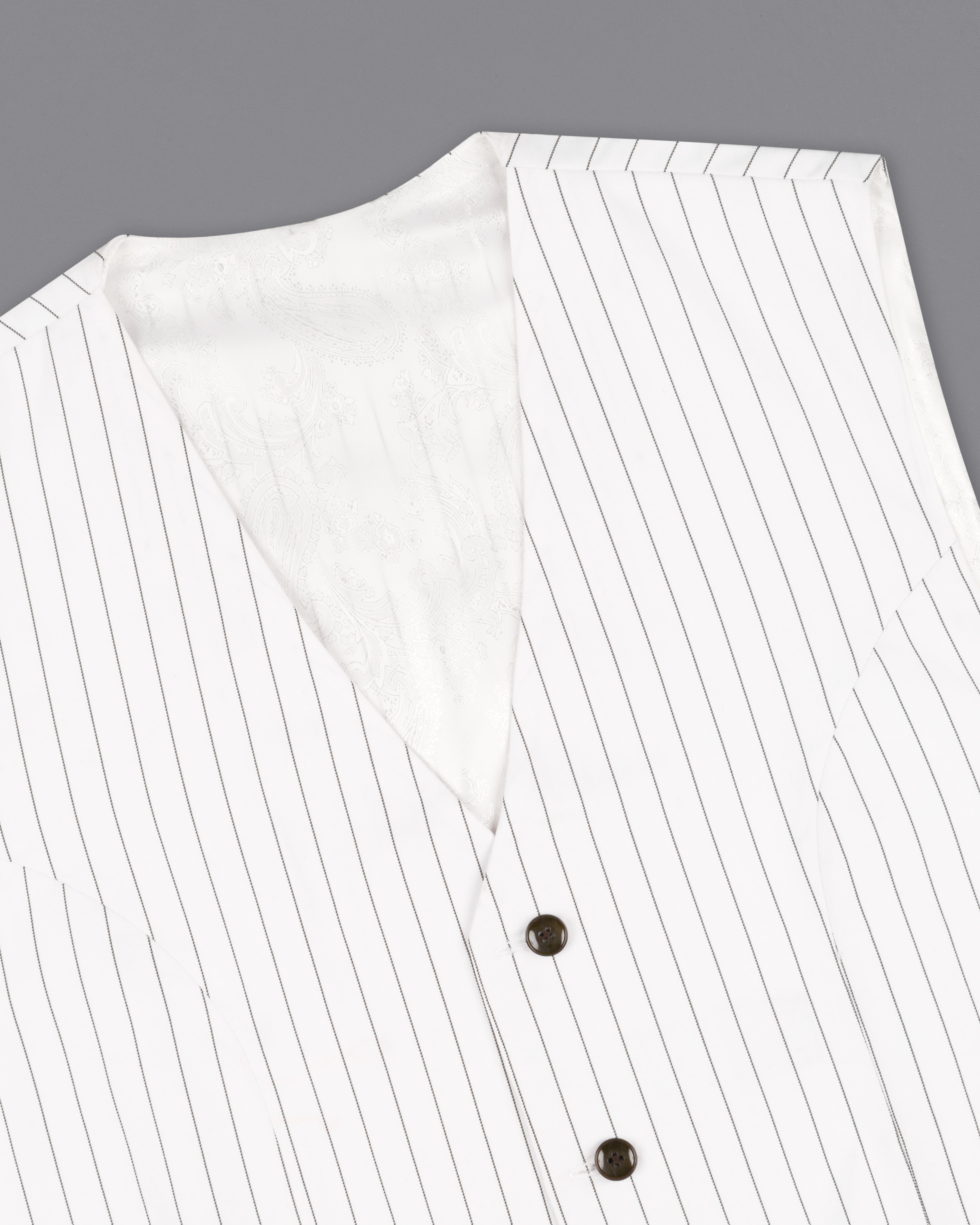 Bright White Striped Waistcoat V2303-36, V2303-38, V2303-40, V2303-42, V2303-44, V2303-46, V2303-48, V2303-50, V2303-52, V2303-54, V2303-56, V2303-58, V2303-60