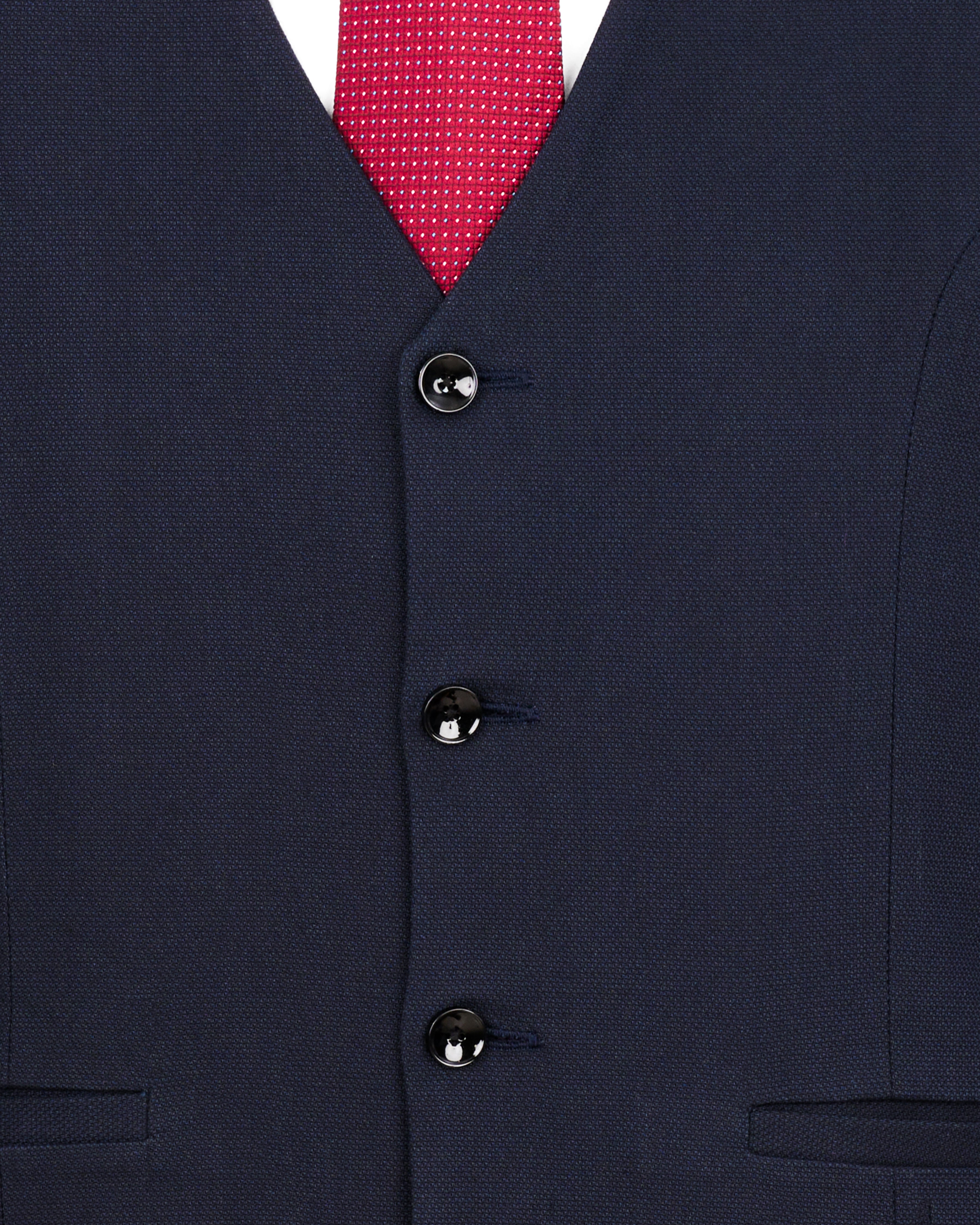 Thunder Navy Blue Premium Cotton Designer Waistcoat V2368-36, V2368-38, V2368-40, V2368-42, V2368-44, V2368-46, V2368-48, V2368-50, V2368-52, V2368-54, V2368-56, V2368-58, V2368-60