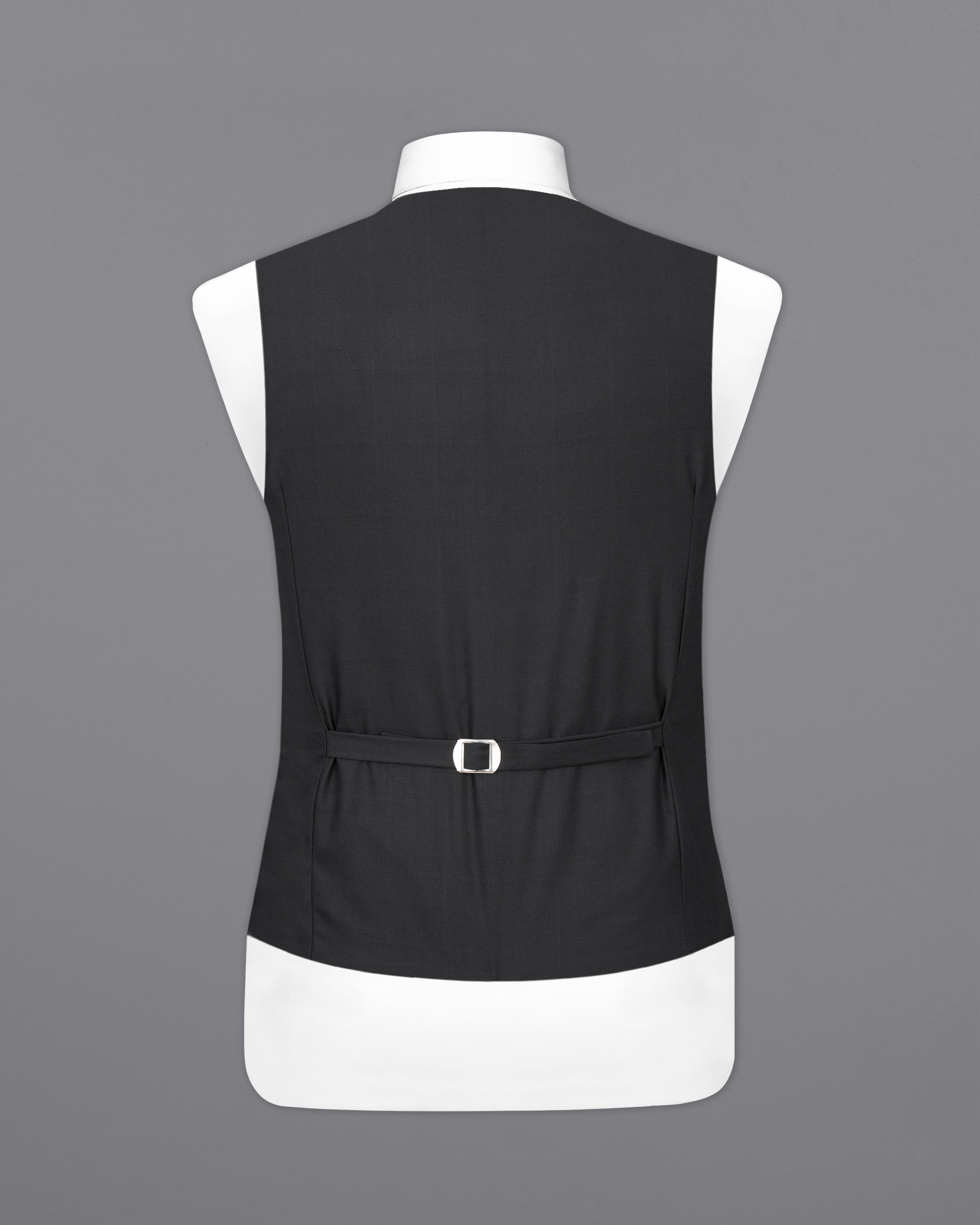 Shark Black Textured Waistcoat