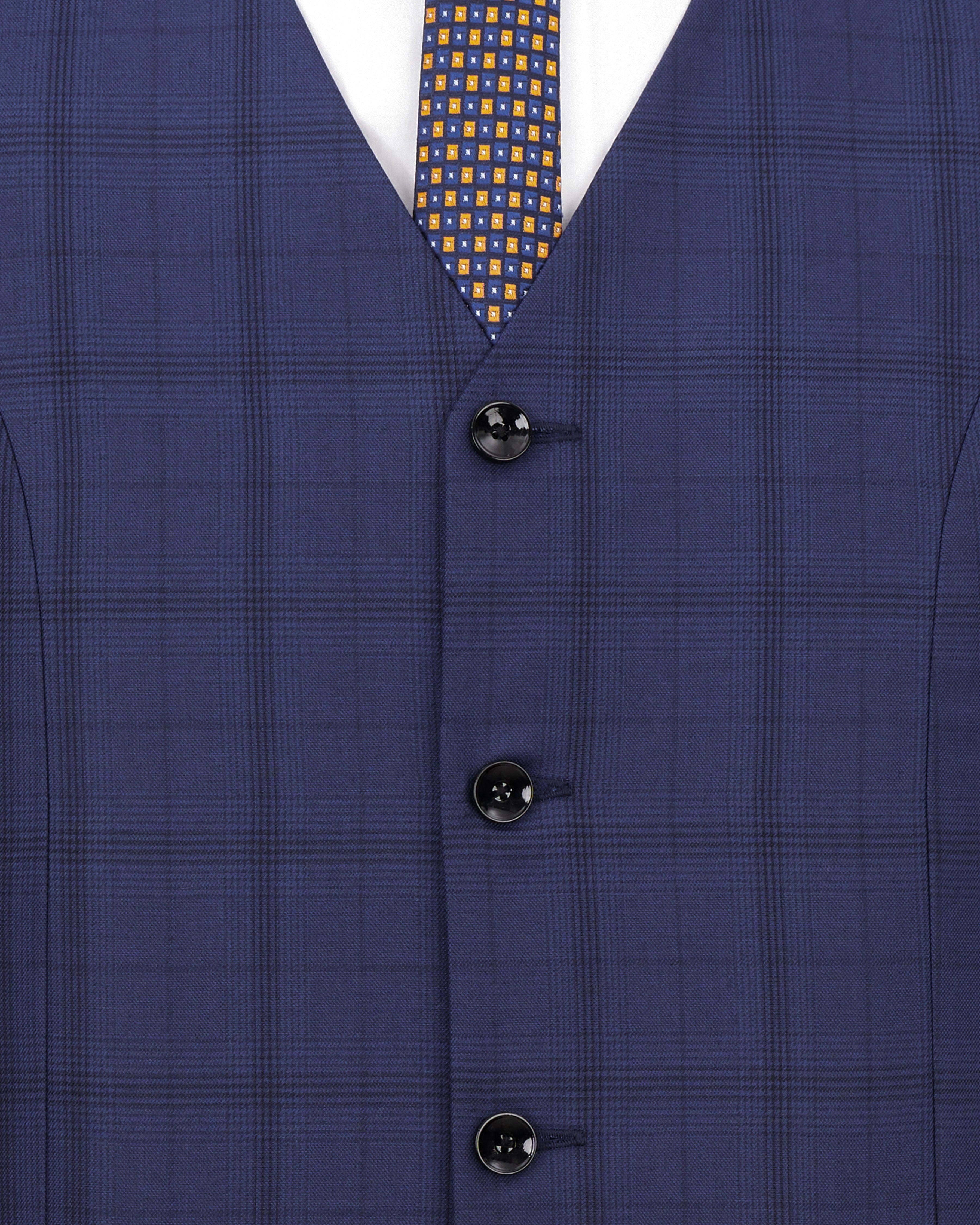 Tuna Blue Plaid Waistcoat V2474-36, V2474-38, V2474-40, V2474-42, V2474-44, V2474-46, V2474-48, V2474-50, V2474-52, V2474-54, V2474-56, V2474-58, V2474-60