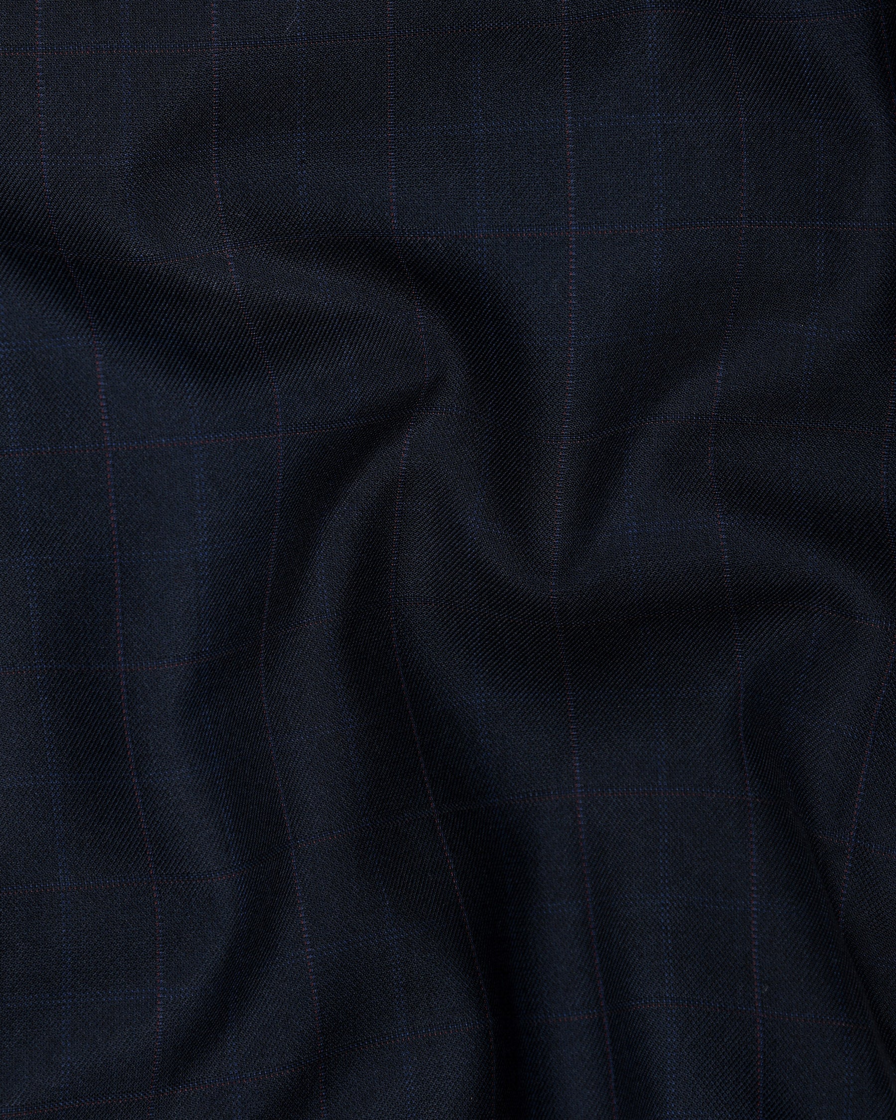 Navy Subtle Windowpane Wool Rich Waistcoat