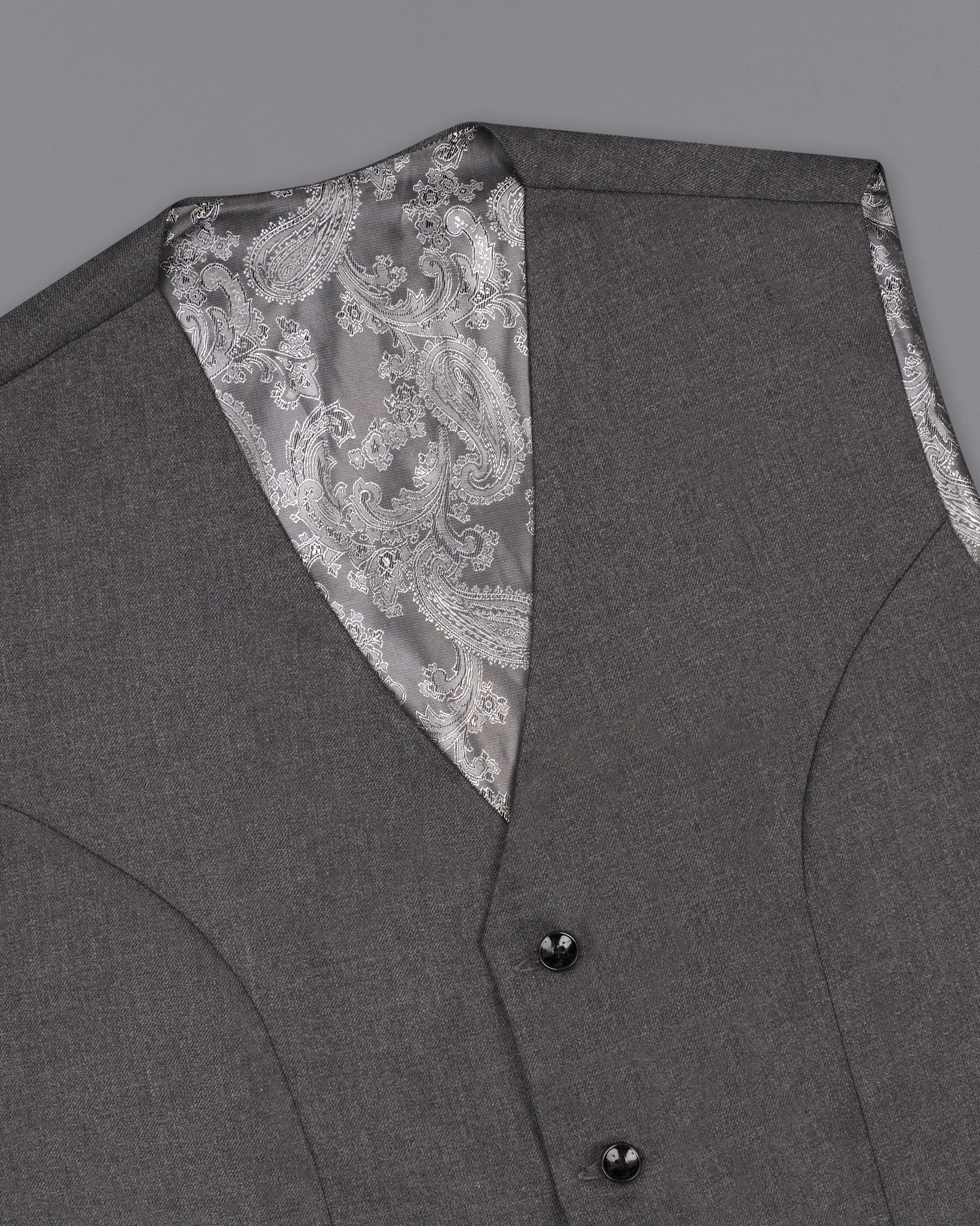 Gravel Gray Wool Rich Waistcoat V2507-36, V2507-38, V2507-40, V2507-42, V2507-44, V2507-46, V2507-48, V2507-50, V2507-52, V2507-54, V2507-56, V2507-58, V2507-60