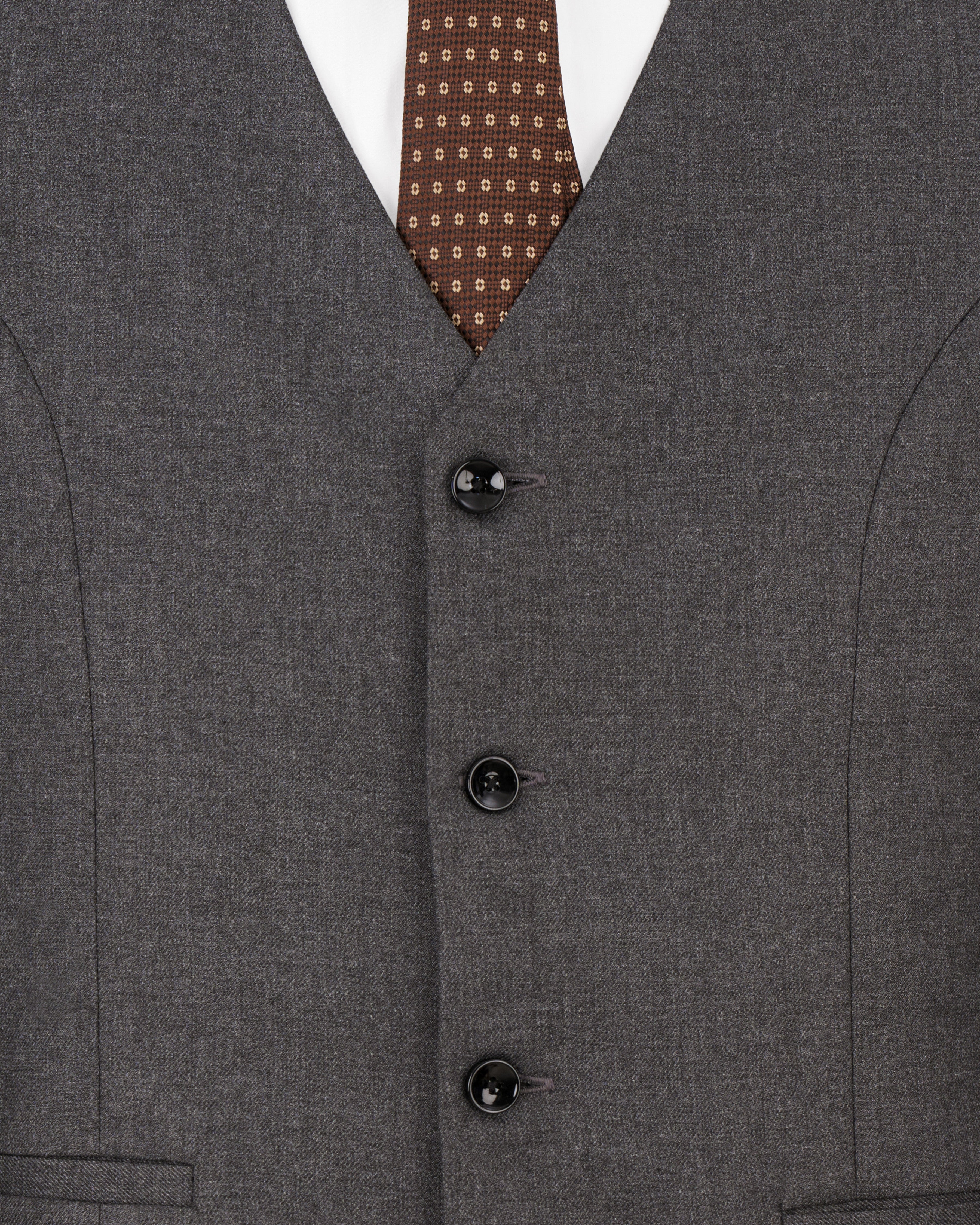 Gravel Gray Wool Rich Waistcoat V2507-36, V2507-38, V2507-40, V2507-42, V2507-44, V2507-46, V2507-48, V2507-50, V2507-52, V2507-54, V2507-56, V2507-58, V2507-60