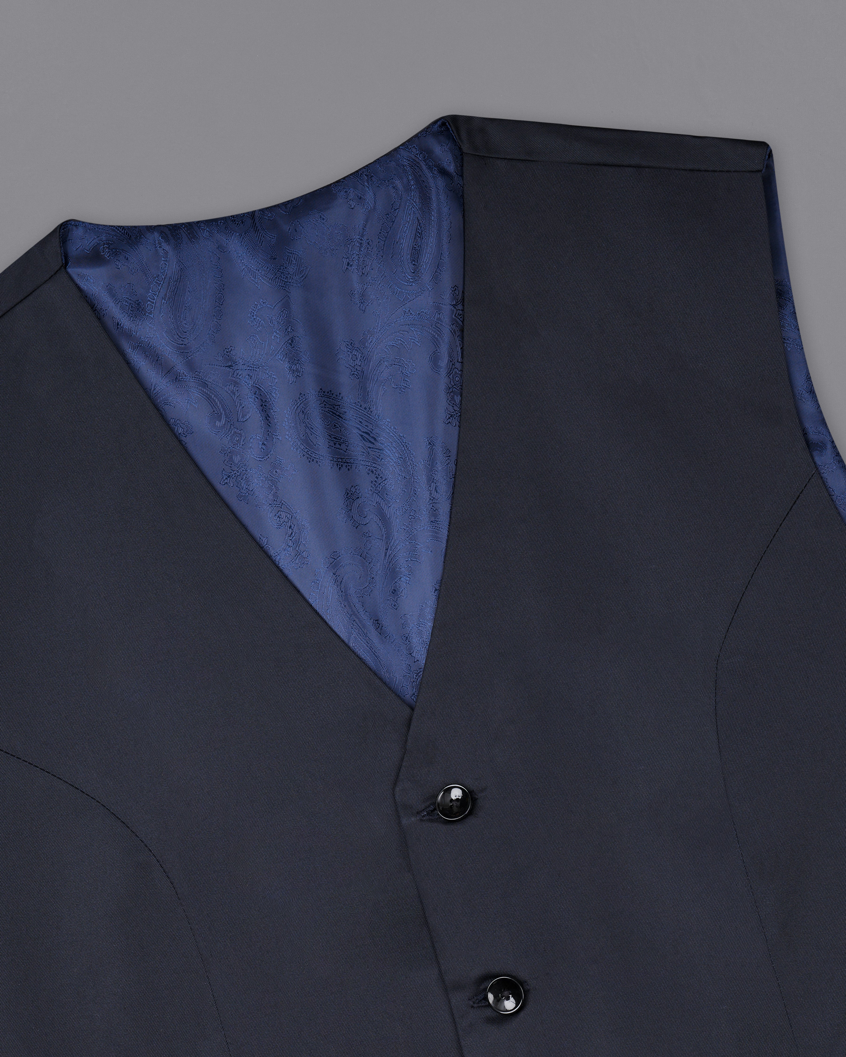 Thunder Navy Blue Premium Cotton Designer Waistcoat V2509-36, V2509-38, V2509-40, V2509-42, V2509-44, V2509-46, V2509-48, V2509-50, V2509-52, V2509-54, V2509-56, V2509-58, V2509-60
