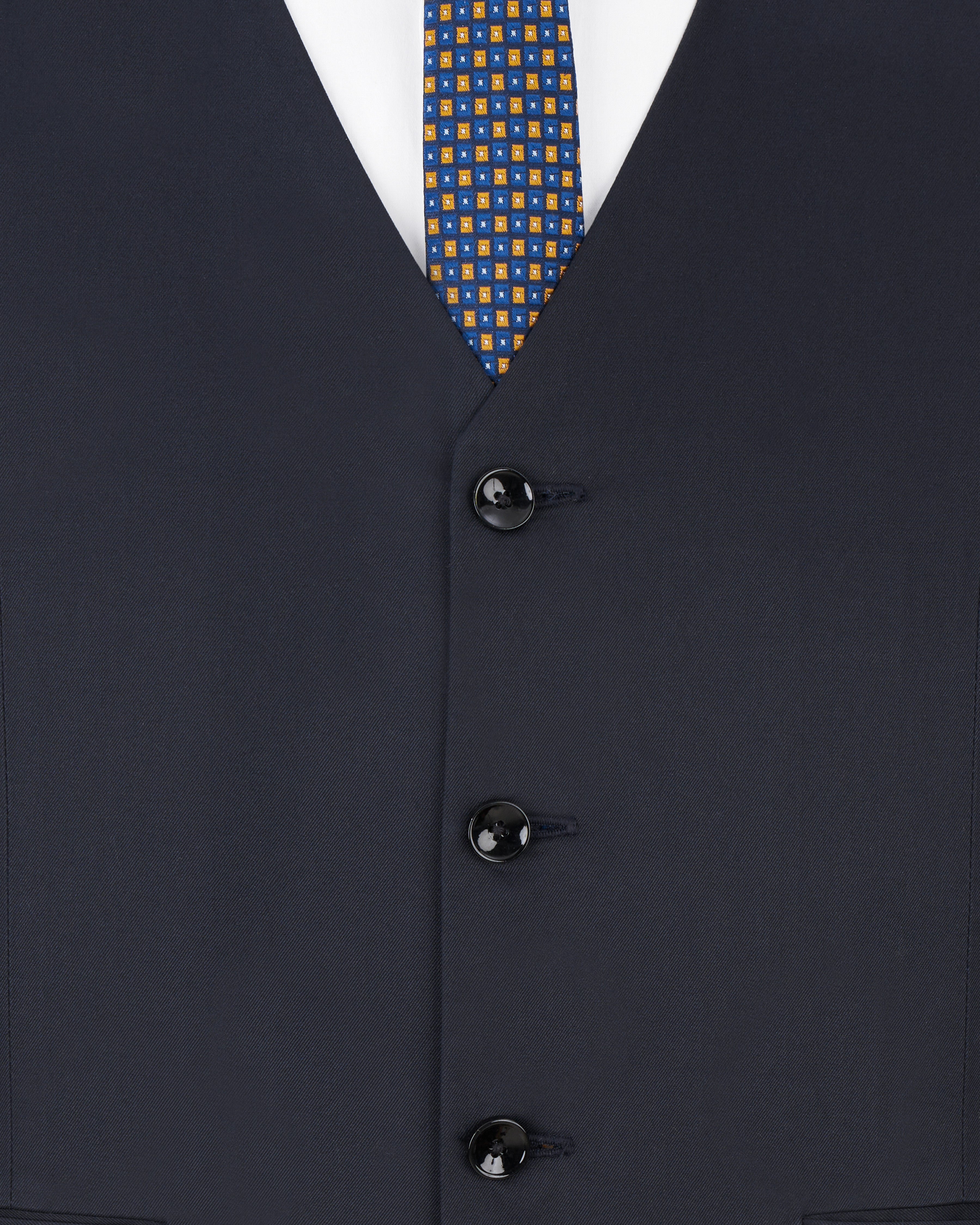 Thunder Navy Blue Premium Cotton Designer Waistcoat V2509-36, V2509-38, V2509-40, V2509-42, V2509-44, V2509-46, V2509-48, V2509-50, V2509-52, V2509-54, V2509-56, V2509-58, V2509-60