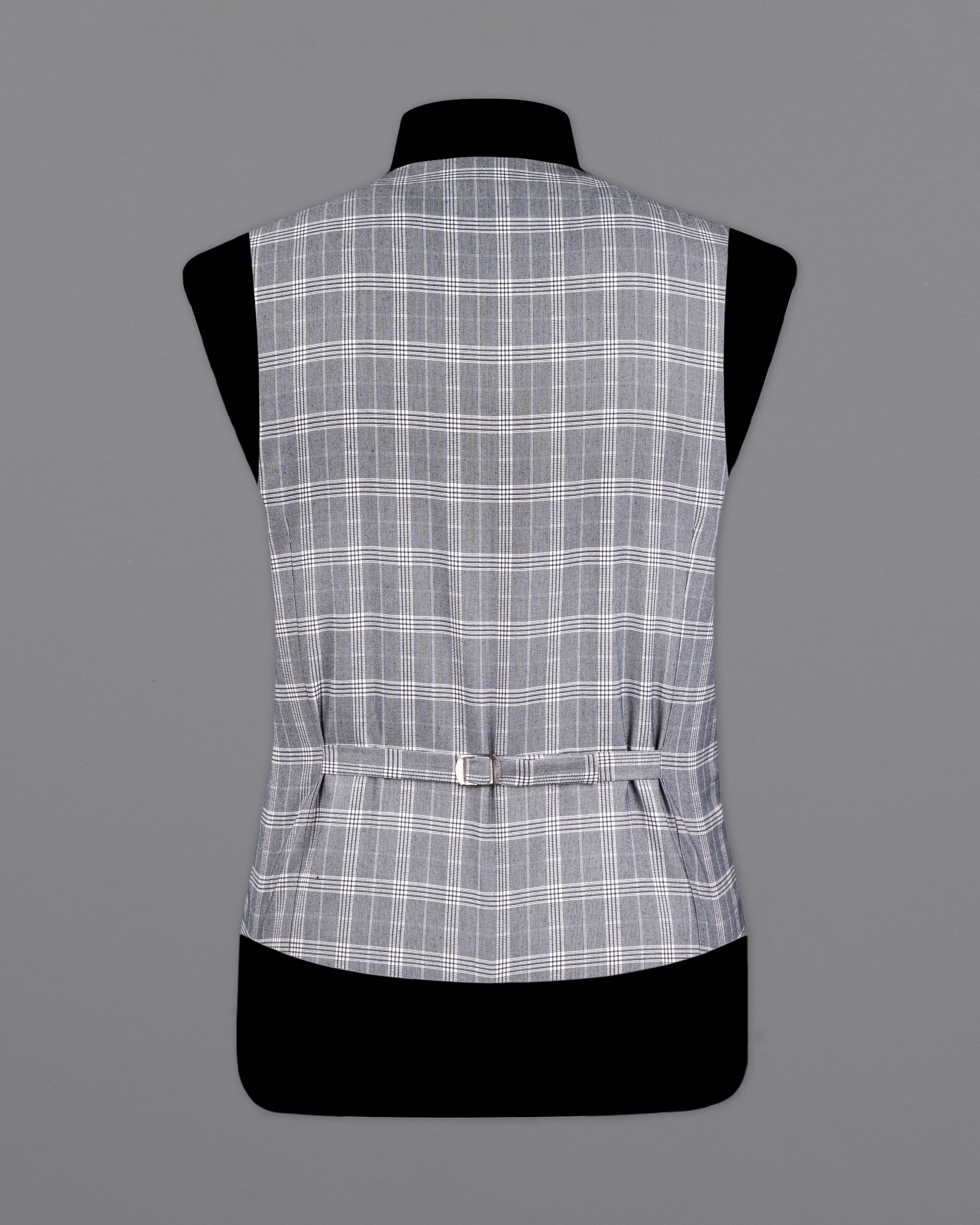 Monsoon Steel Gray Plaid Waistcoat V2693-36, V2693-38, V2693-40, V2693-42, V2693-44, V2693-46, V2693-48, V2693-50, V2693-52, V2693-54, V2693-56, V2693-58, V2693-60