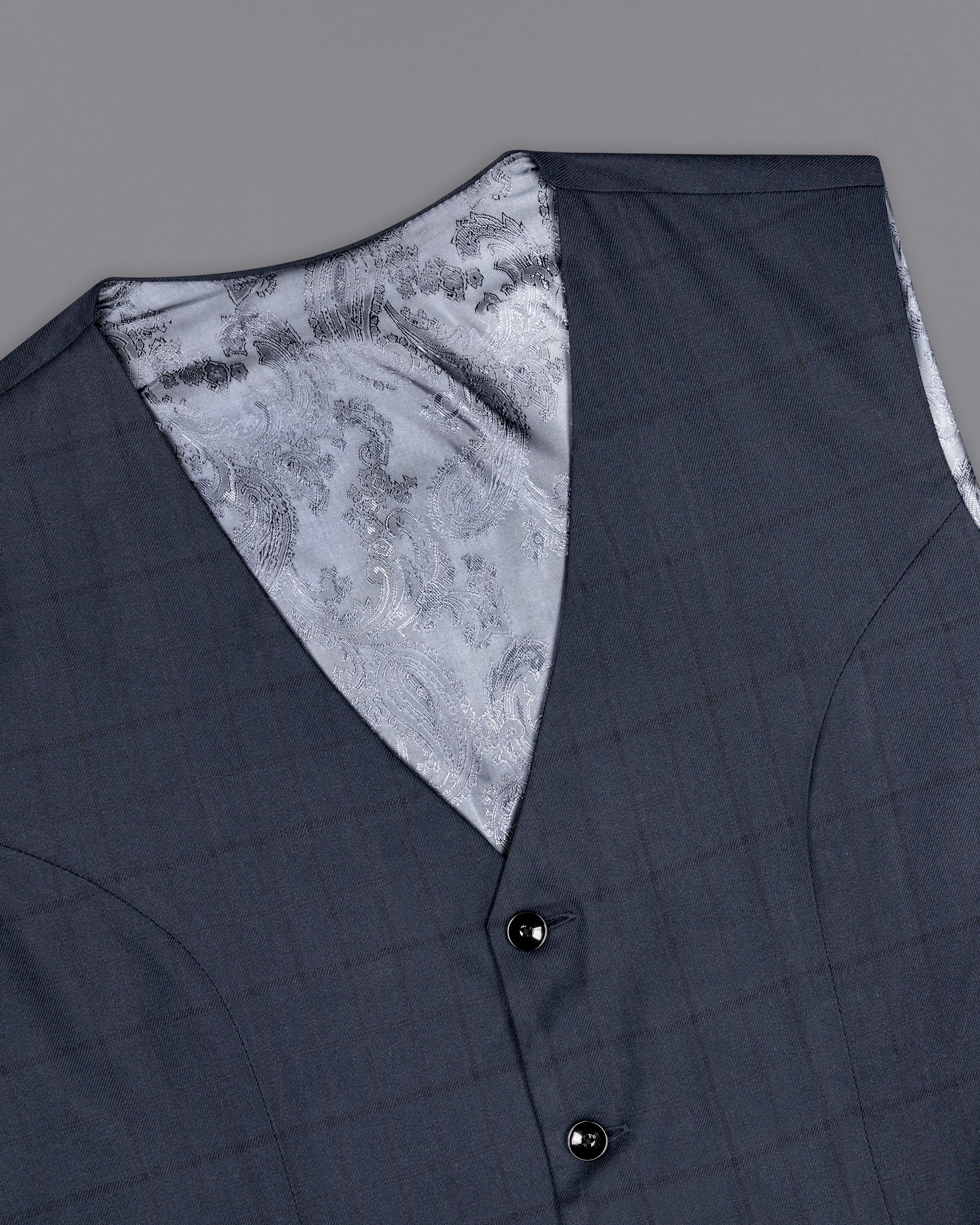 Shark Navy Blue Subtle Windowpane Waistcoat V2701-36, V2701-38, V2701-40, V2701-42, V2701-44, V2701-46, V2701-48, V2701-50, V2701-52, V2701-54, V2701-56, V2701-58, V2701-60