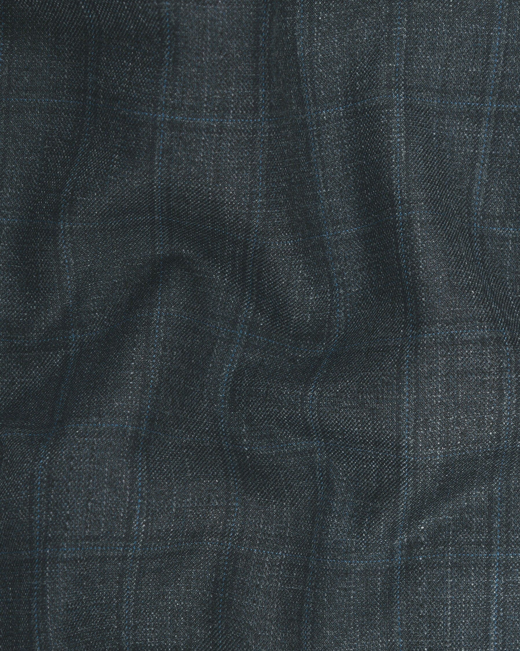 Blue windowpane Wool Blend Waistcoat