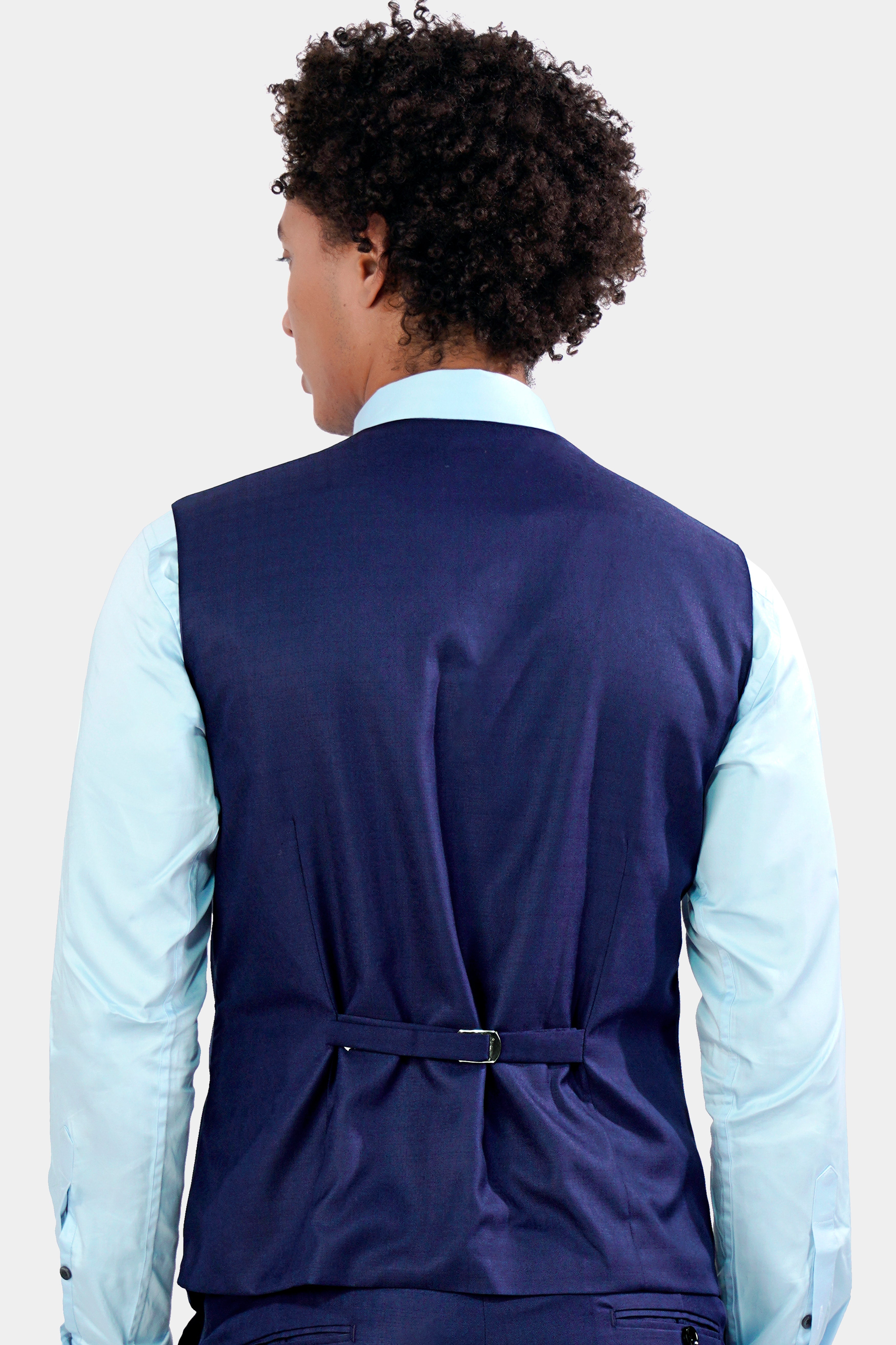 Cloud Burst Blue Wool Rich Waistcoat