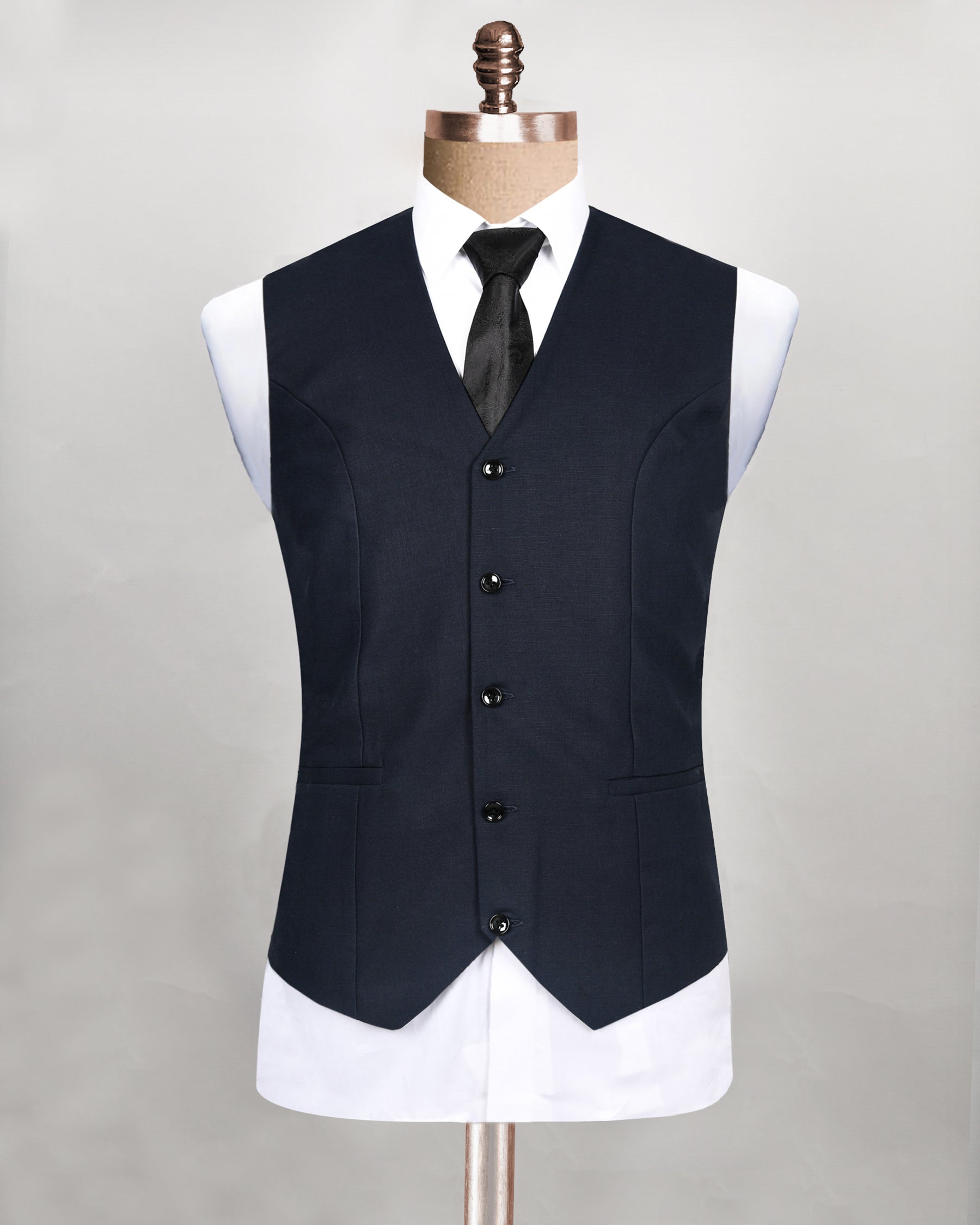 Presidential Navy Linen Performance Waistcoat V81-58, V81-40, V81-42, V81-46, V81-48, V81-52, V81-54, V81-36, V81-38, V81-60, V81-44, V81-50, V81-56